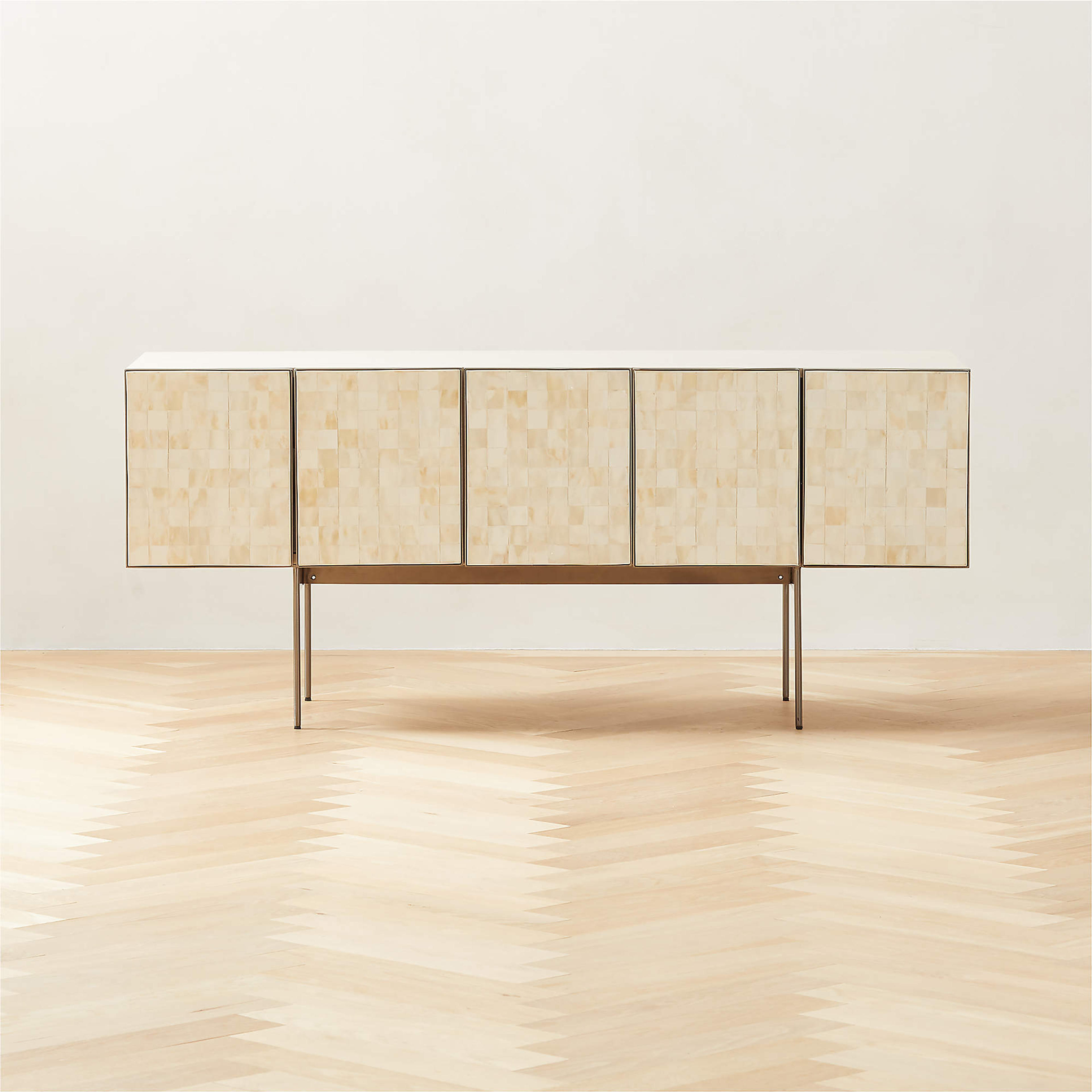 Carreau Ivory Bone Media Credenza