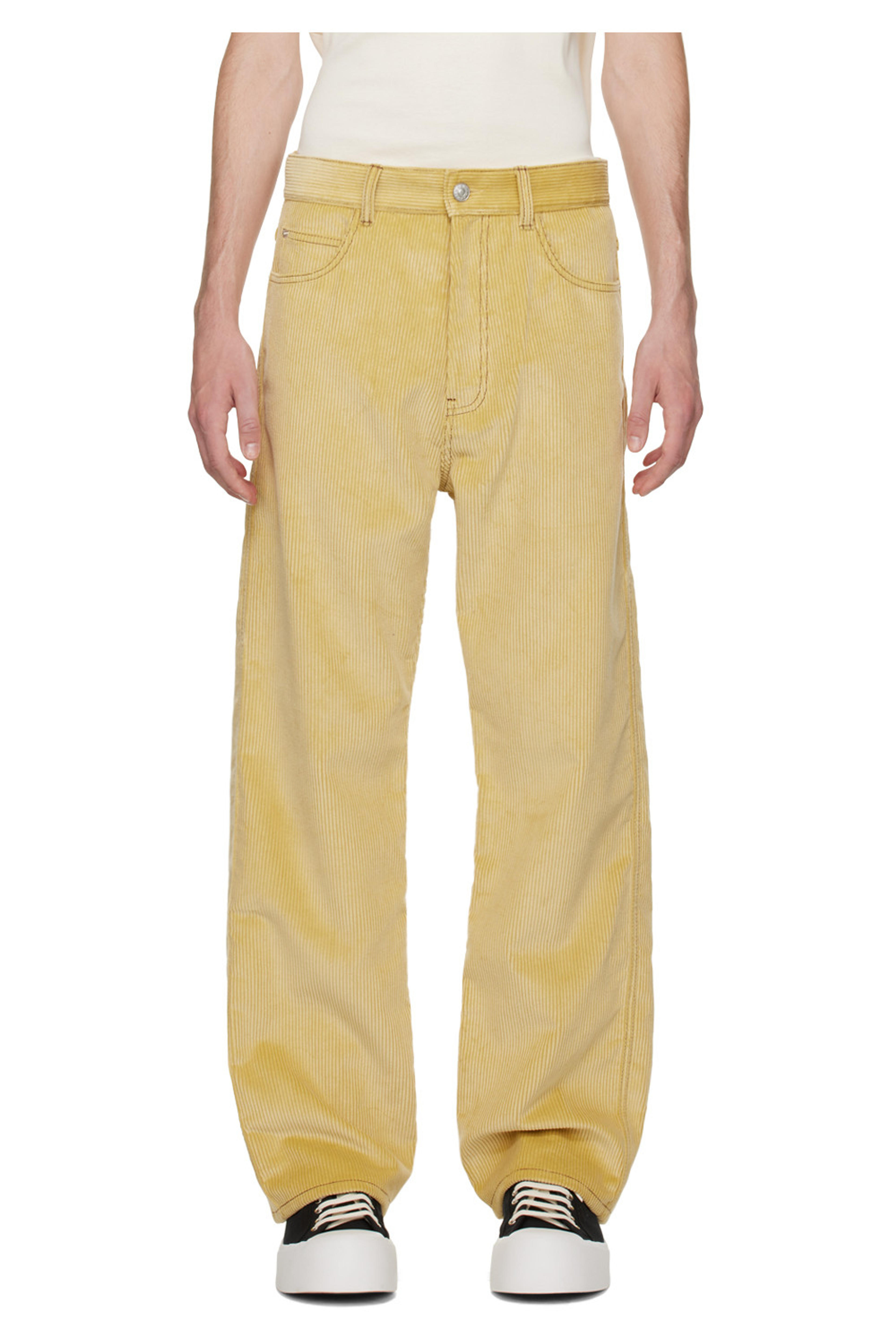 Pantalon jaune à coutures contrastantes Marni en solde