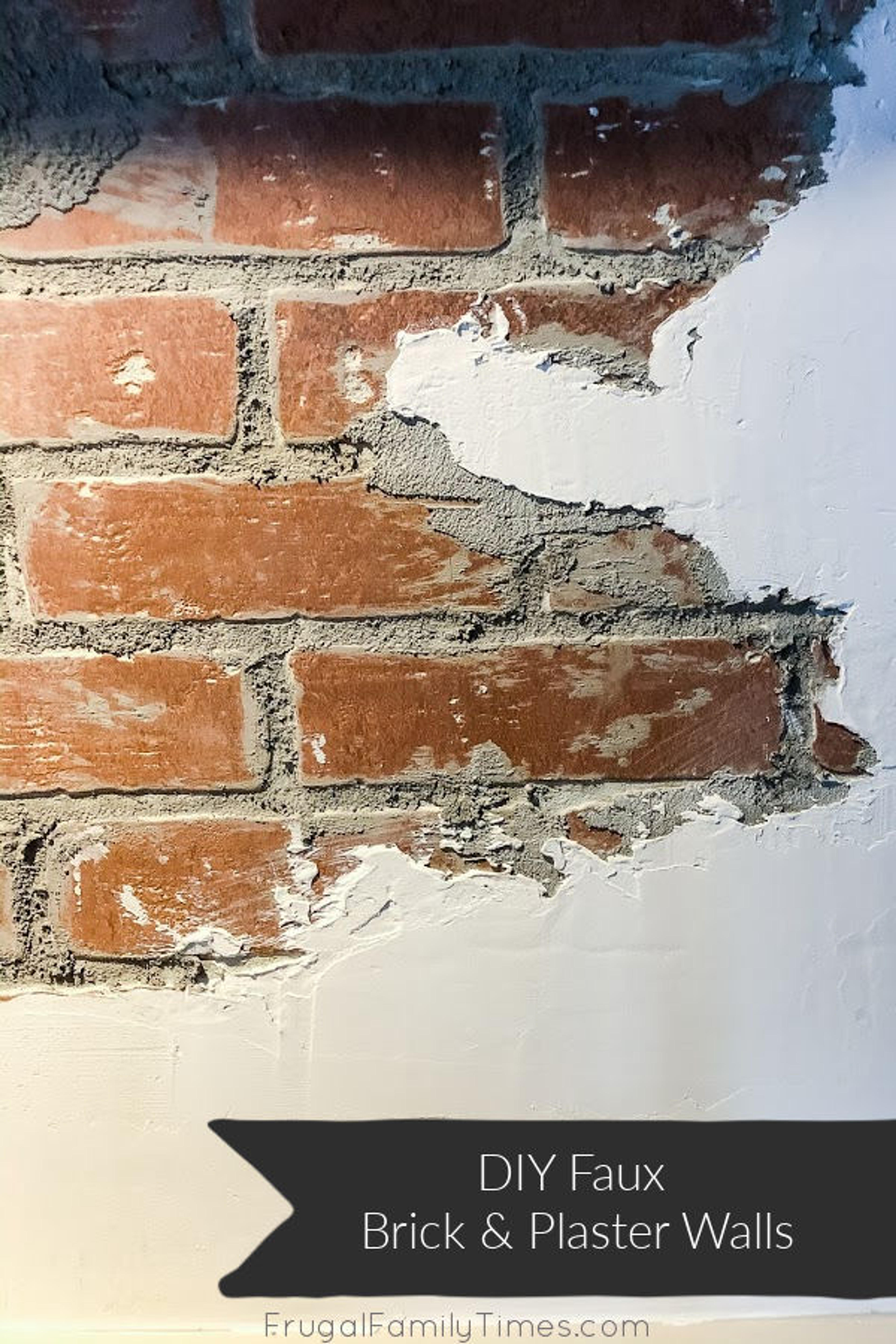 Realistic DIY Faux Brick Wall With Plaster Treatment (Distressed Exposed Brick Walls On A Budget!) | This DIY Life