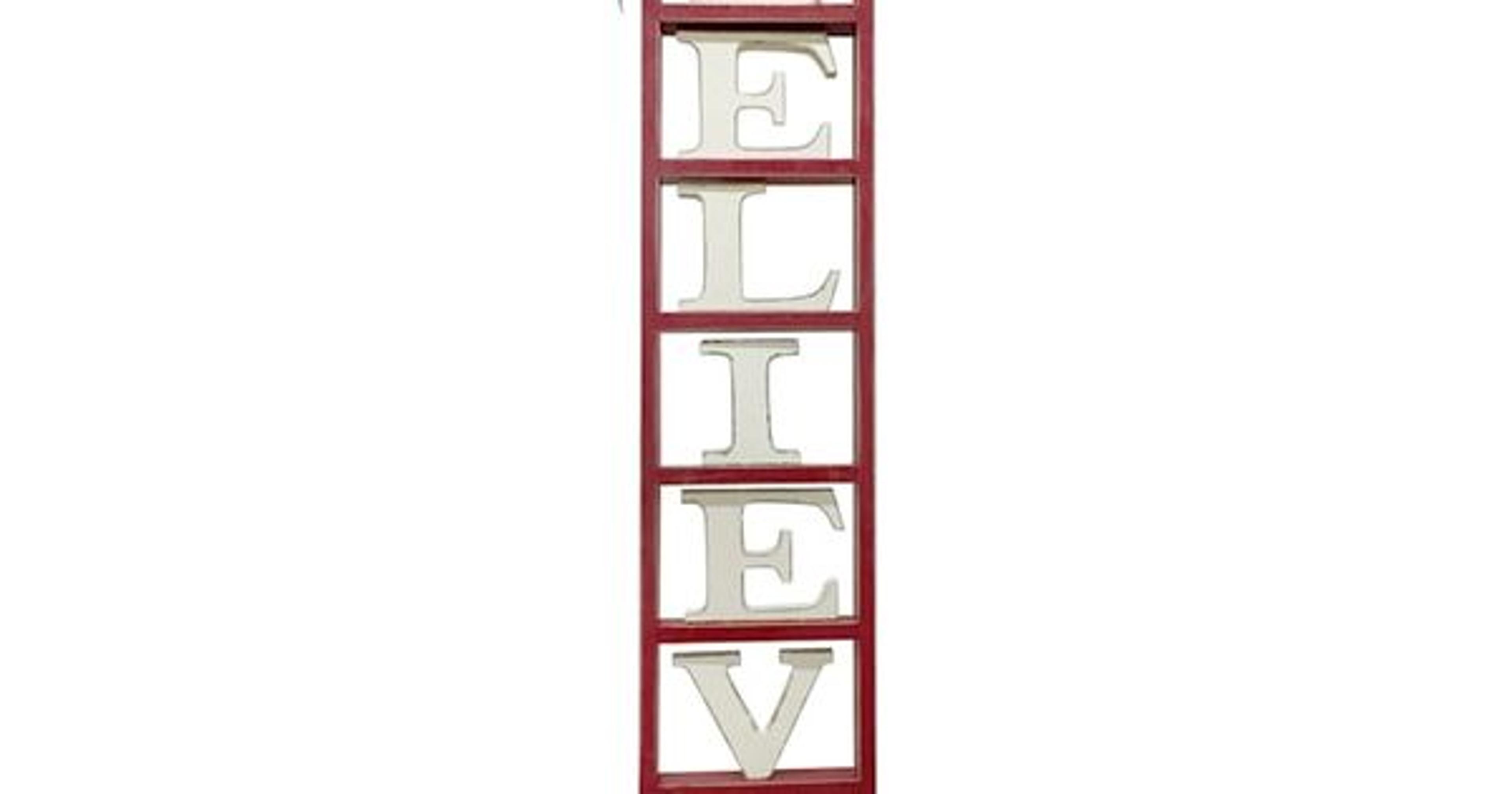 Red Believe Ladder Sign, 26.5"