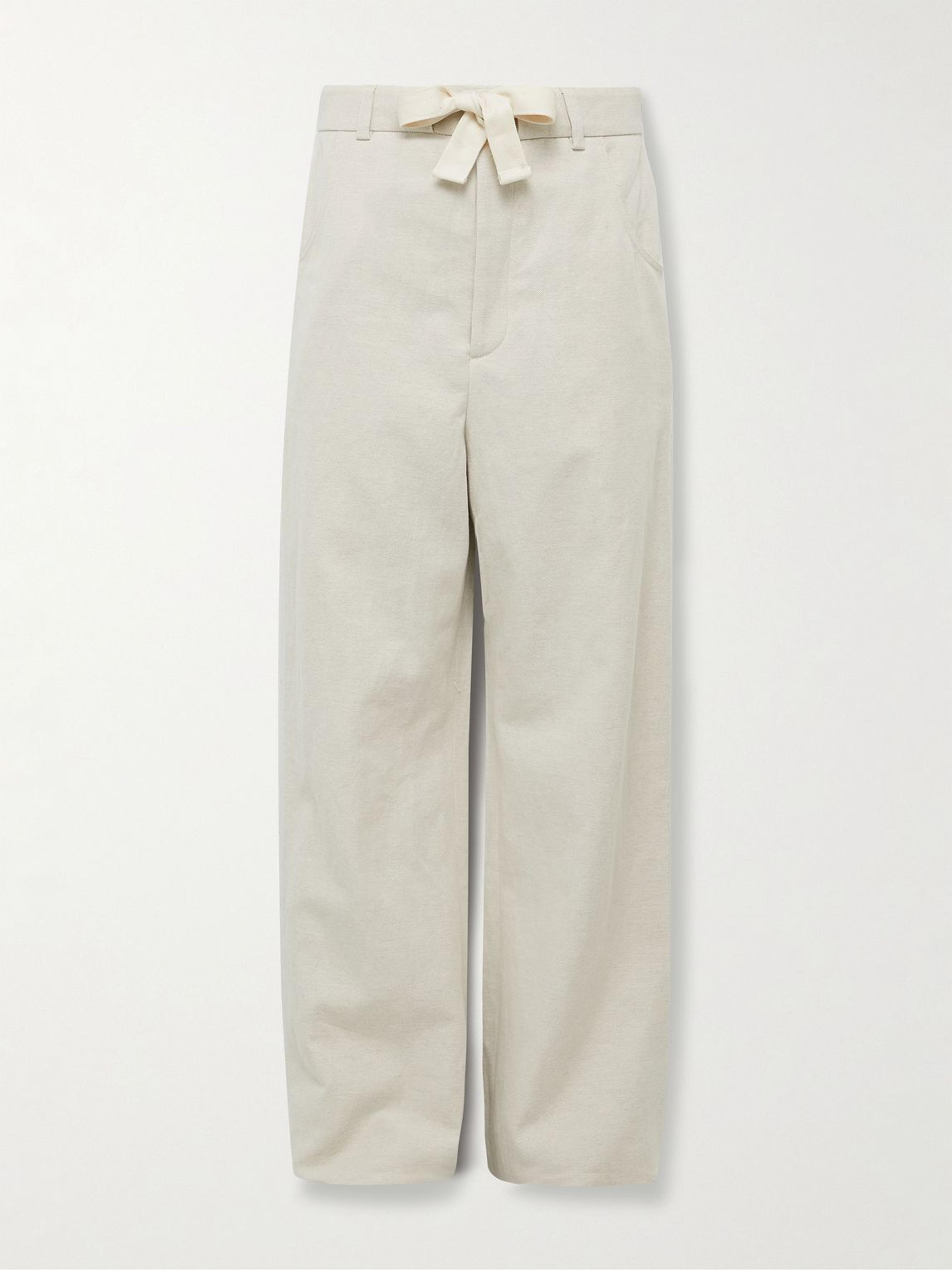 NANUSHKA - Tymeo Wide-Leg Cotton and Linen-Blend Twill Drawstring Trousers