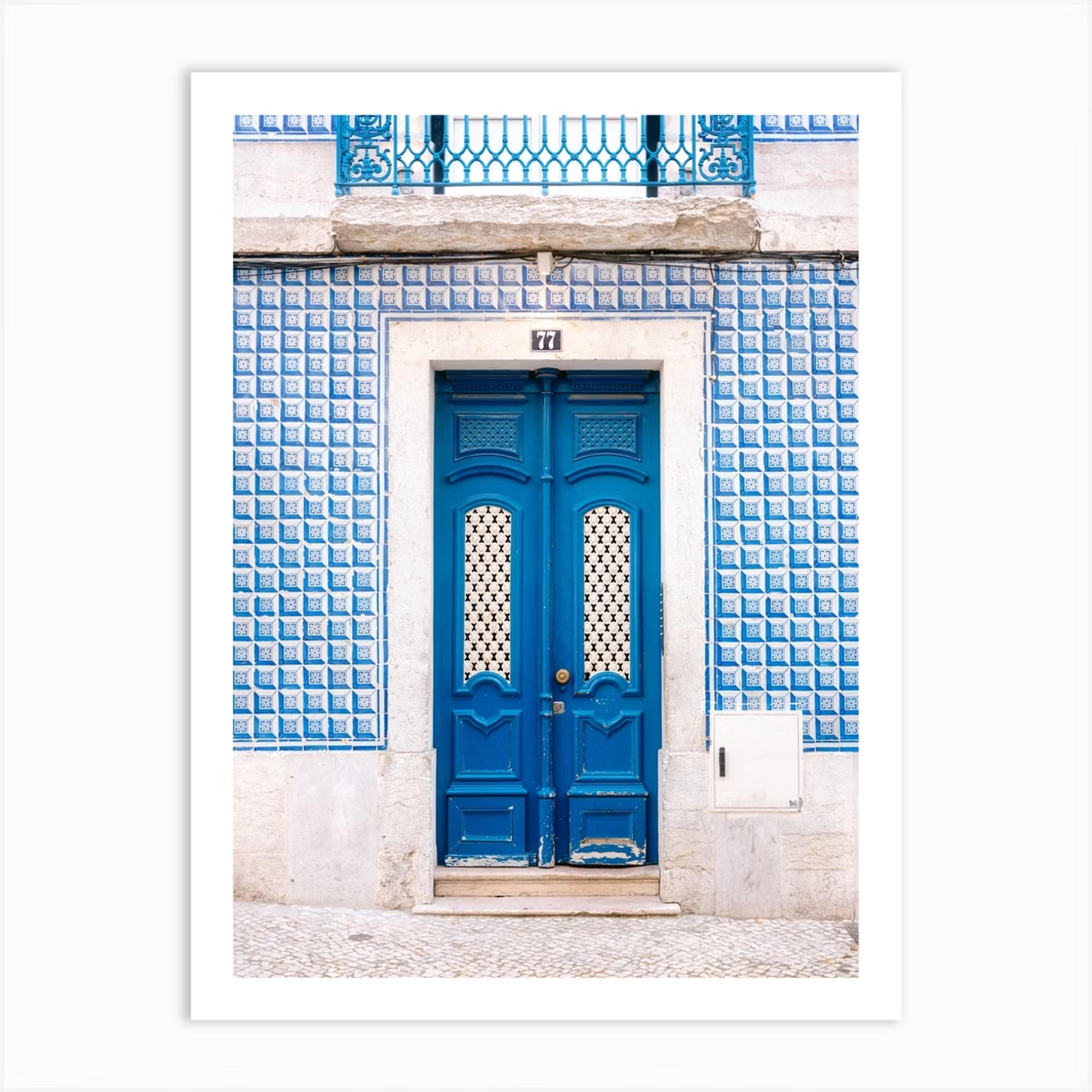 The Blue Door Of Lisbon Portugal Art Print by Raisa Zwart Photography - Fy