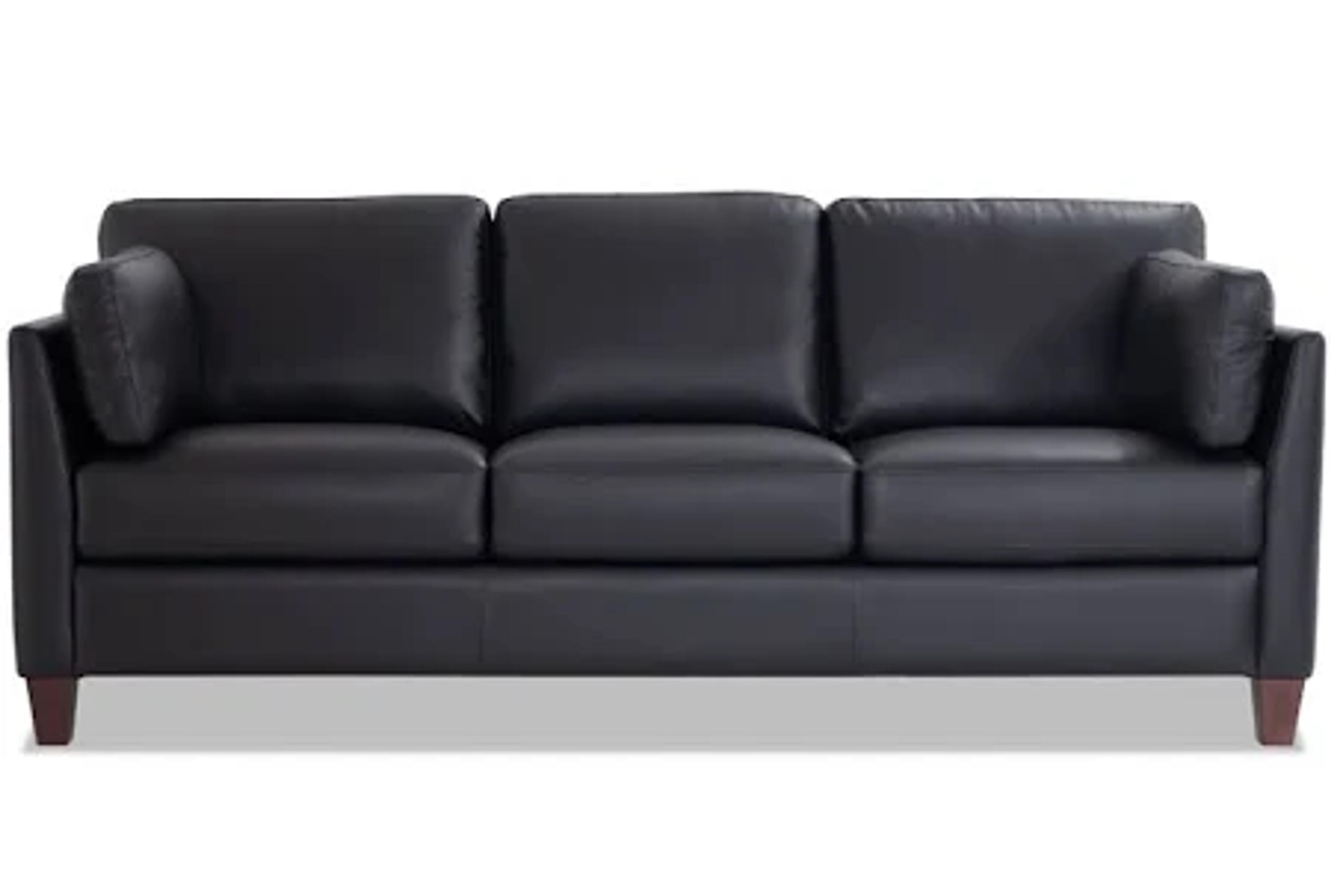 Antonio Leather Sofa in Black | Memory Foam | Contemporary Sofas & Couches by Bob's Discount Furniture | Google Shopping