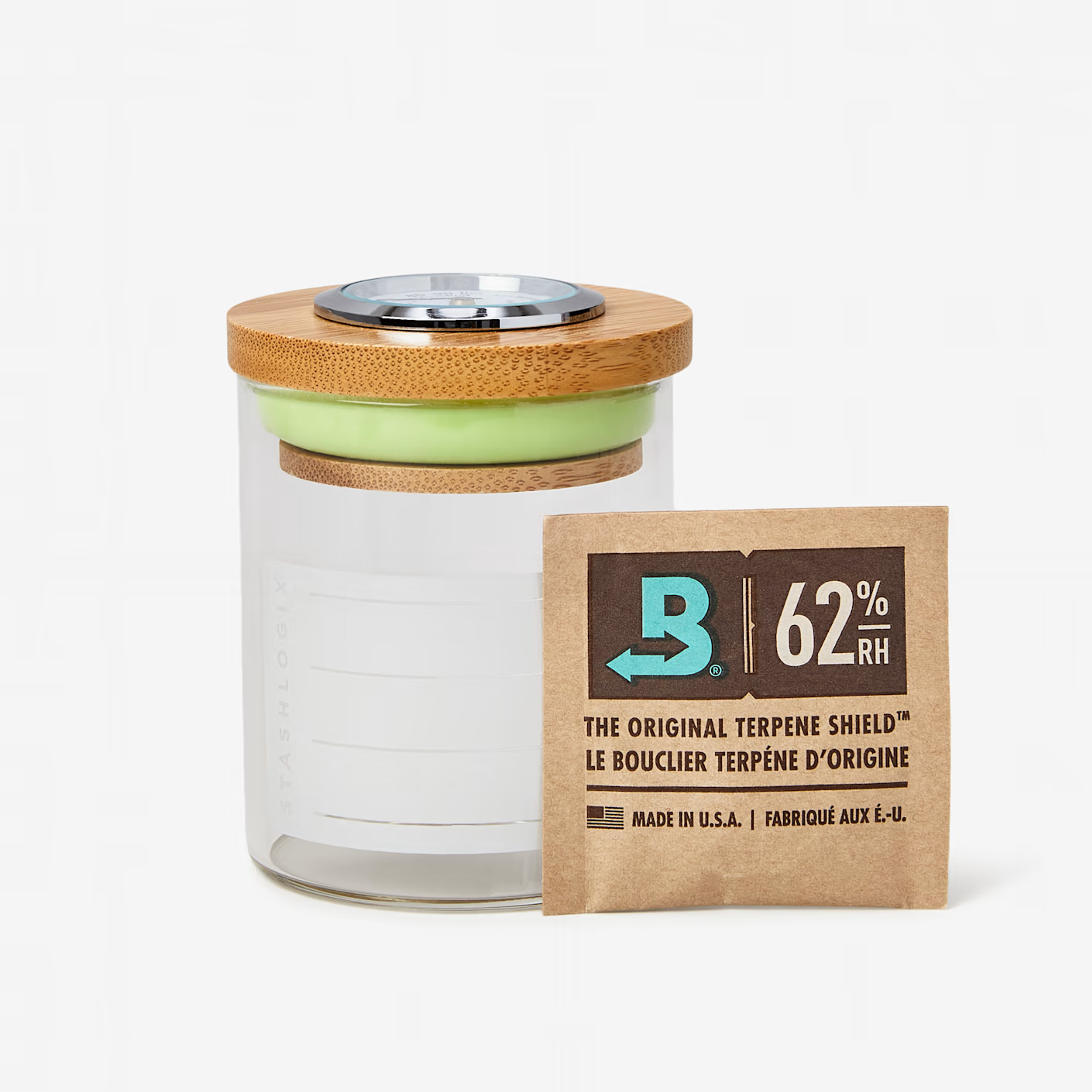 Stashlogix Bamboo Stash Jar With Humidity Sensor