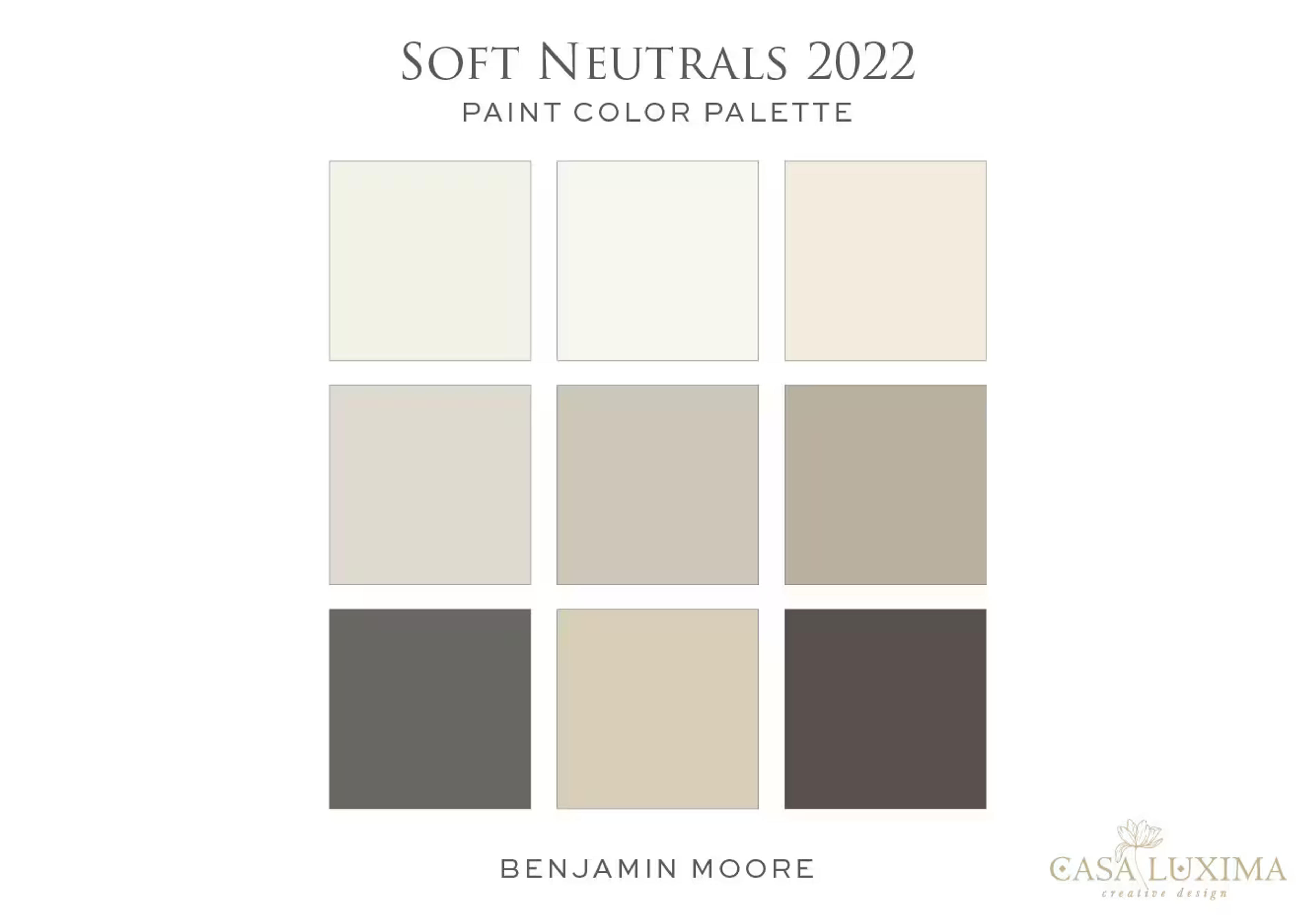 Benjamin Moore Interior Paint Palette Neutrals Paint Color - Etsy