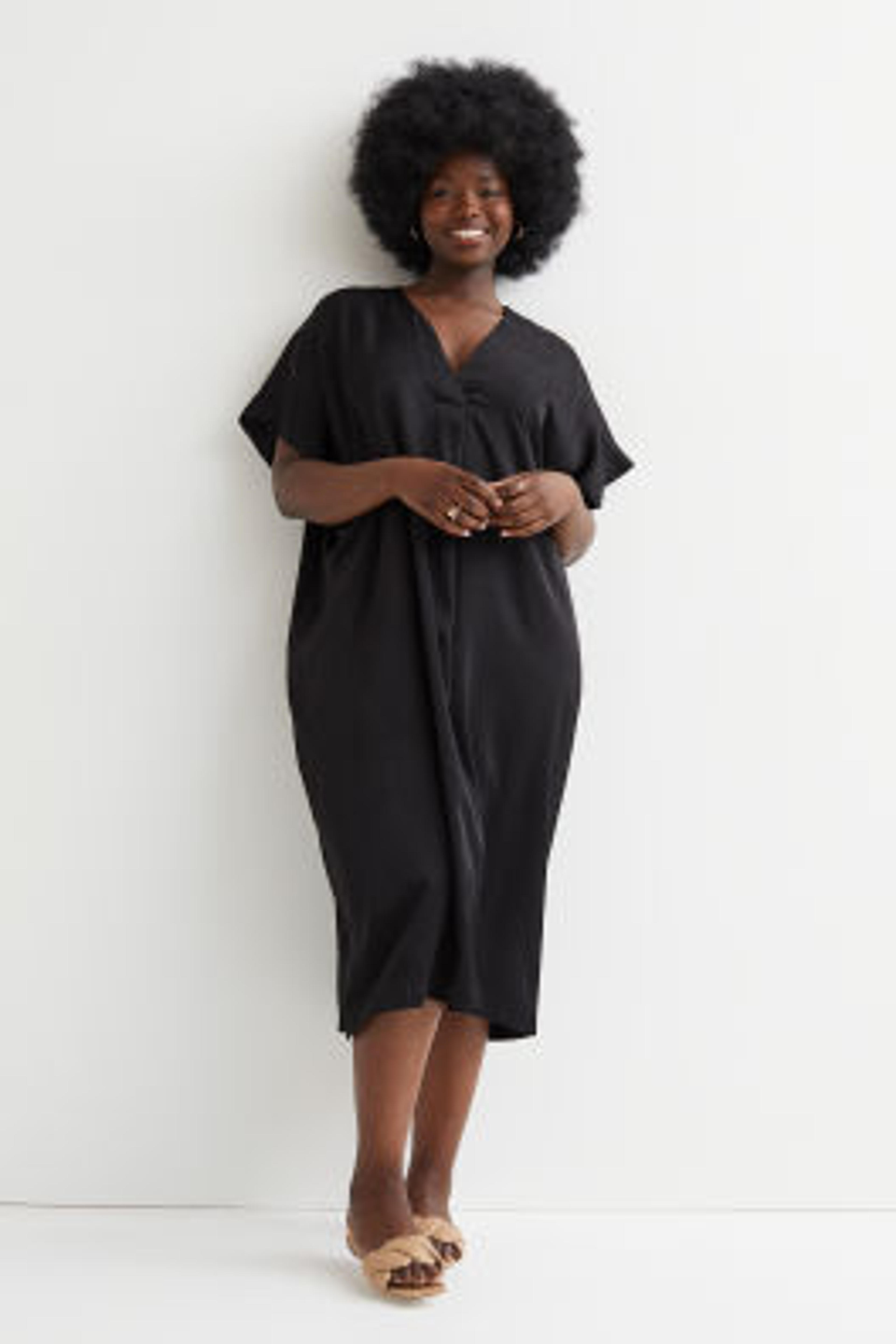 V-neck Kaftan Dress - Black - Ladies | H&M US