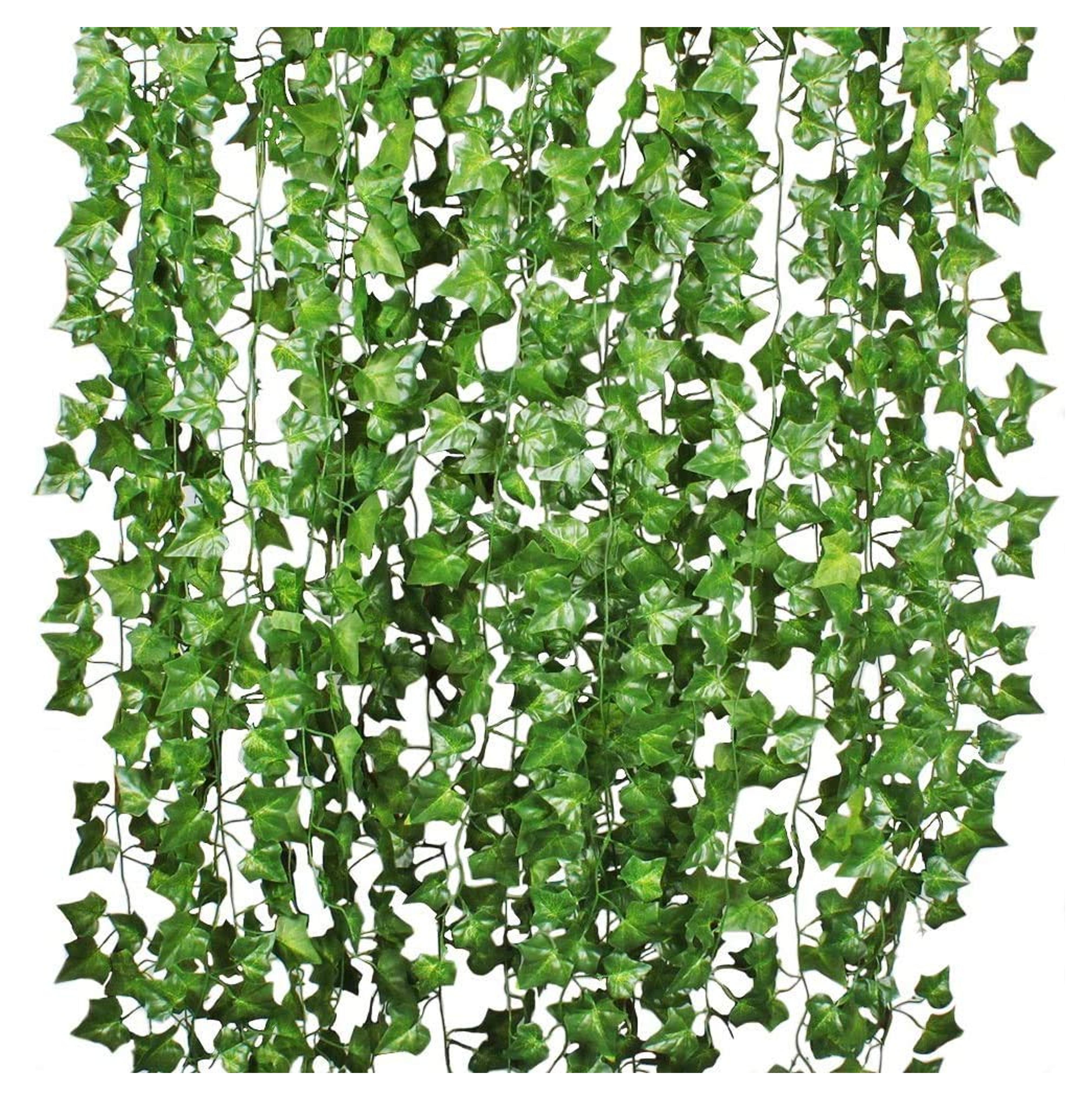 DearHouse 84 Feet 12 Strands Artificial Ivy Leaf Plants Vine Hanging Garland Fake Foliage Flowers Home Kitchen Garden Office Wedding Wall Decor, Green