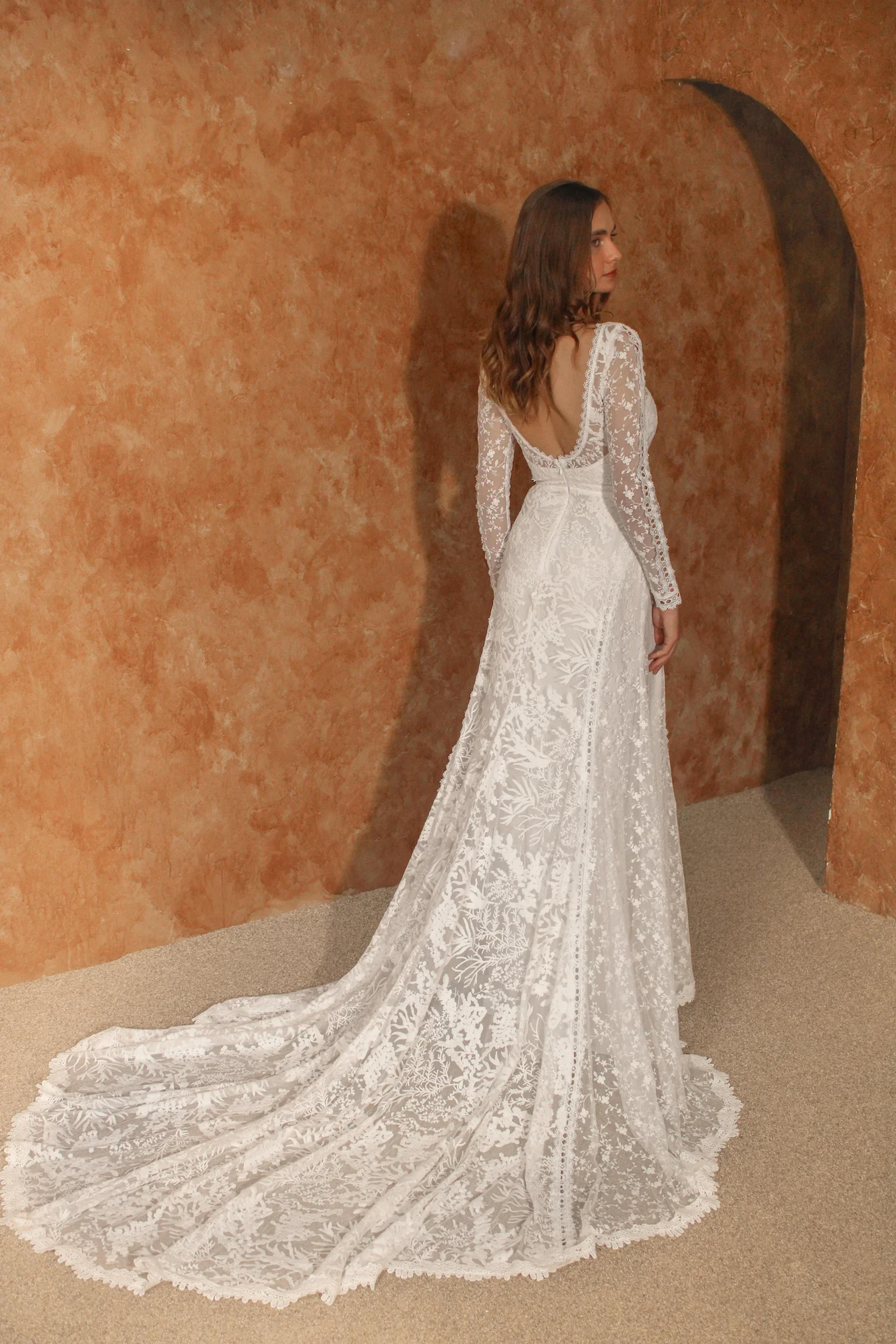 Eden Lace High-Neck Wedding Dress | Dreamers and Lovers