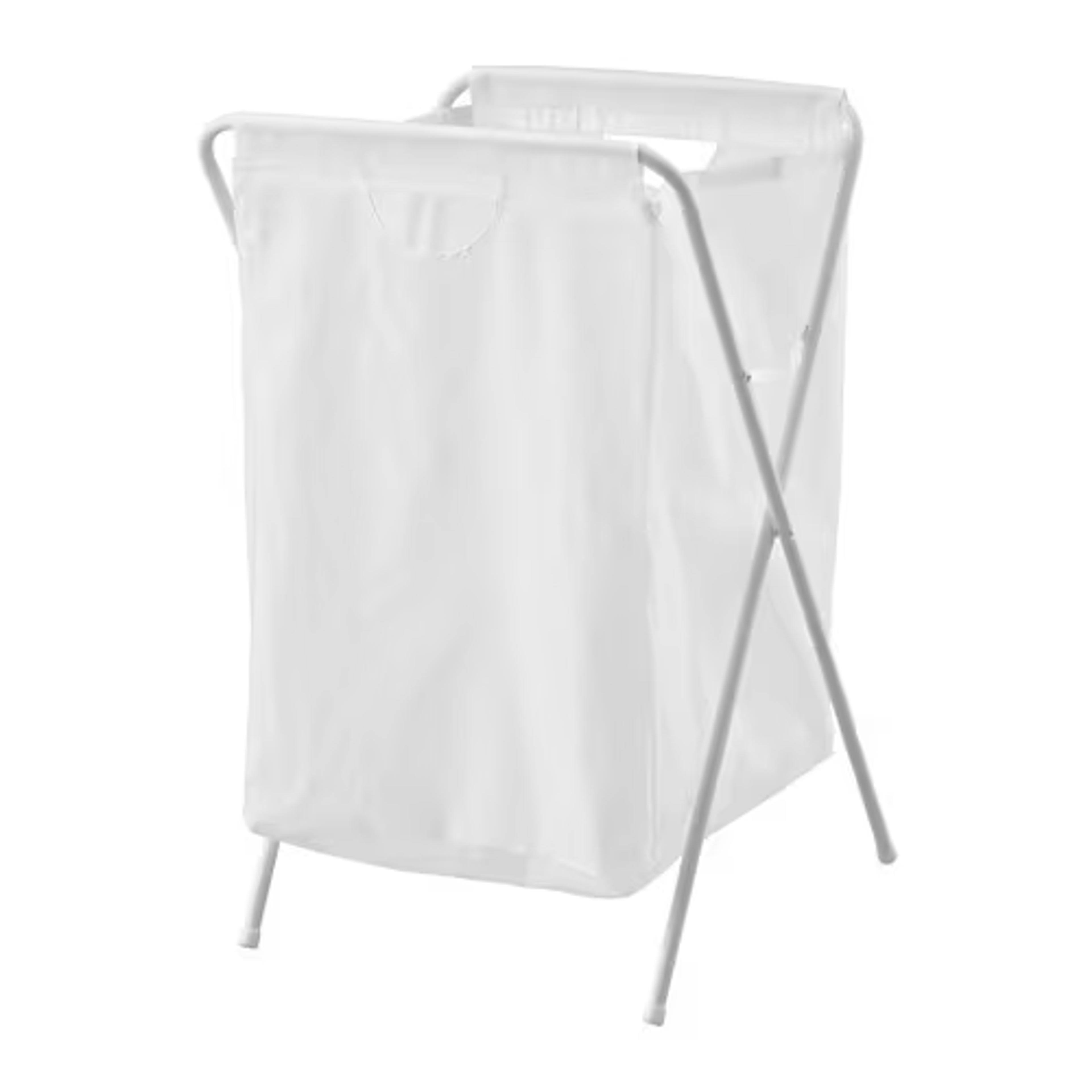 JÄLL - laundry bag with stand, white