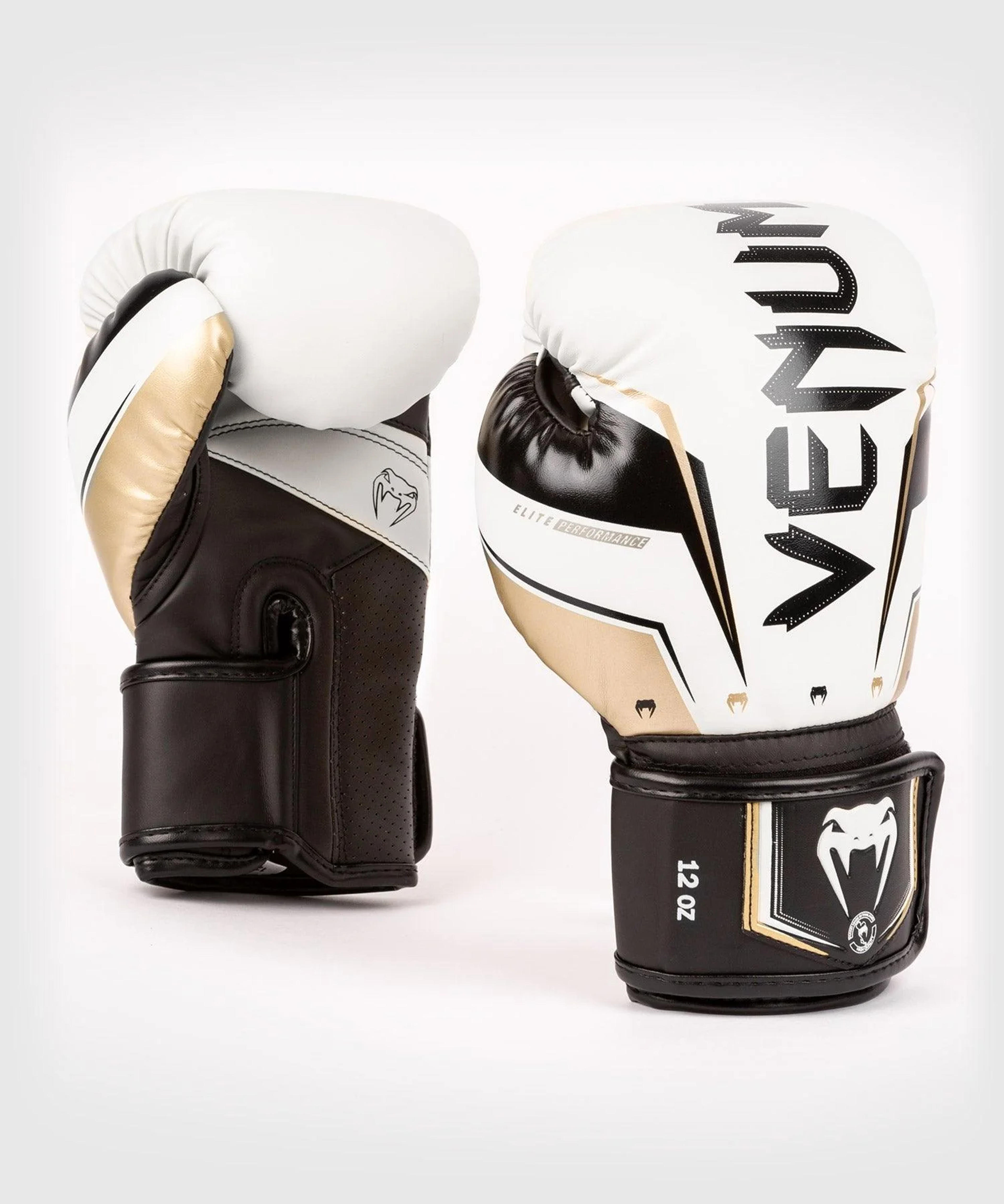 Venum Elite Evo Boxing Gloves - White/Gold - Venum.com