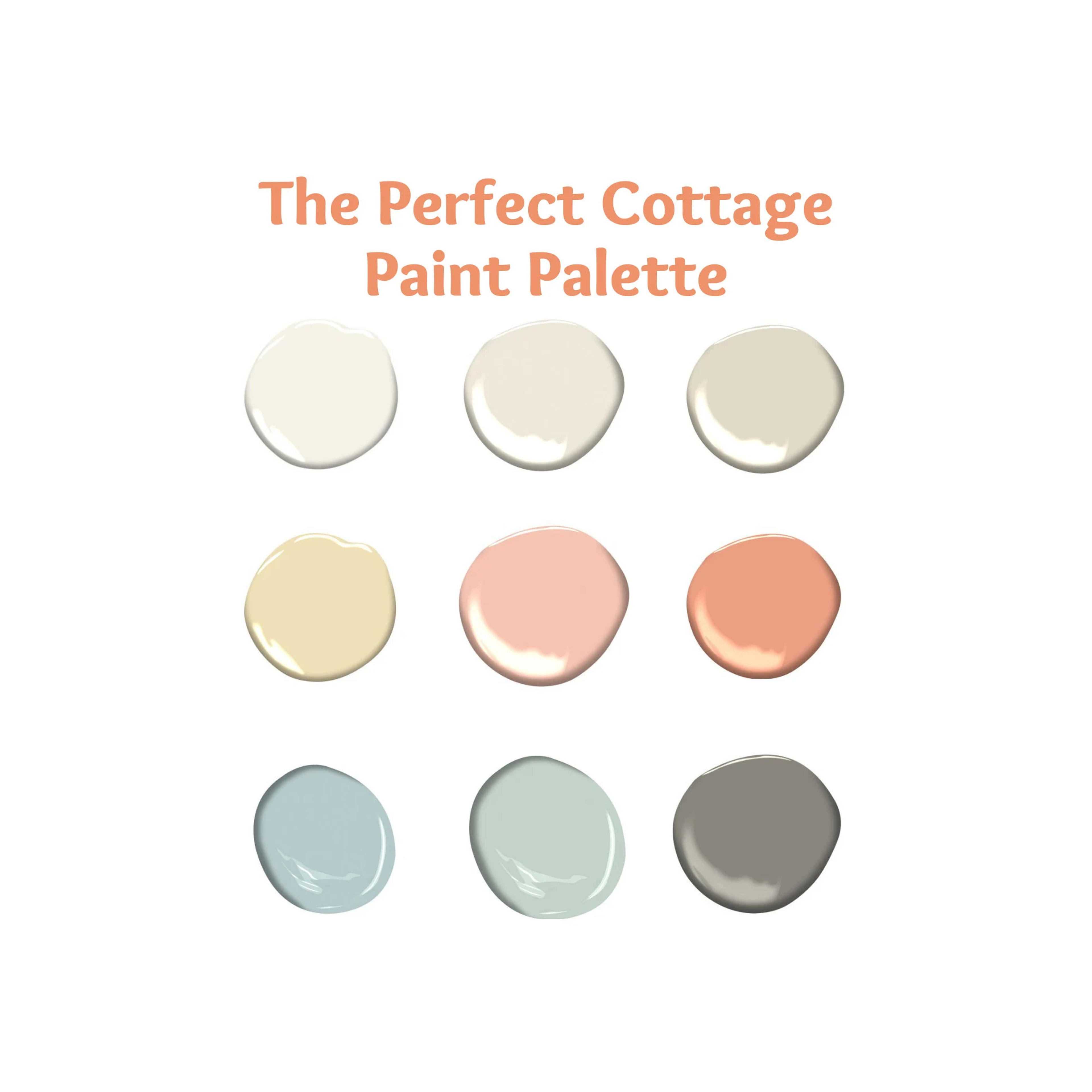 Cottage Paint Palette Benjamin Moore Paint Colors Coastal - Etsy