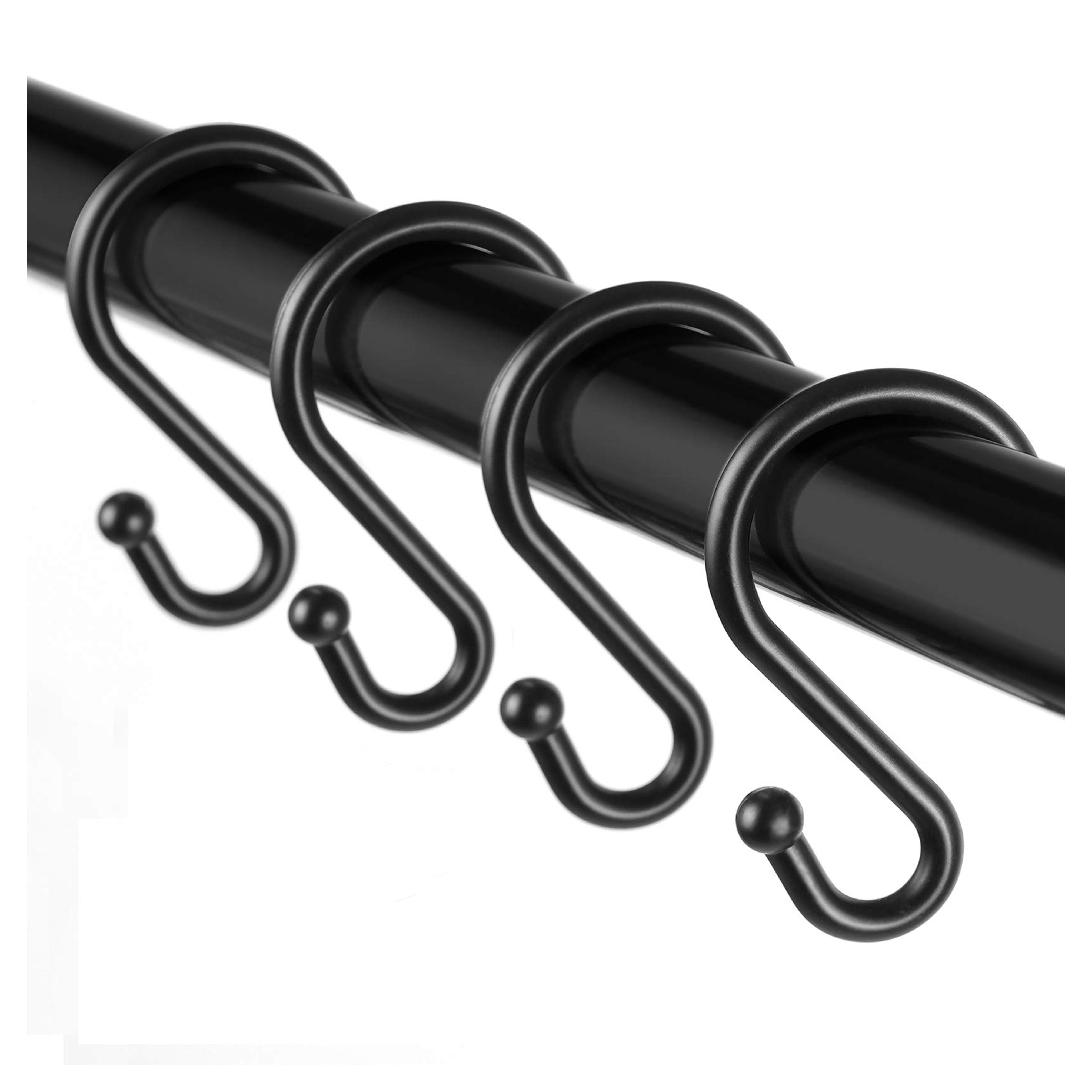 Amazon.com: Metal Shower Curtain Hooks，Set of 12 Rings，Rust Resistant S Shaped Hooks Hangers for Shower Curtains, Kitchen Utensils, Clothing, Towels, etc. (Black) : Home & Kitchen