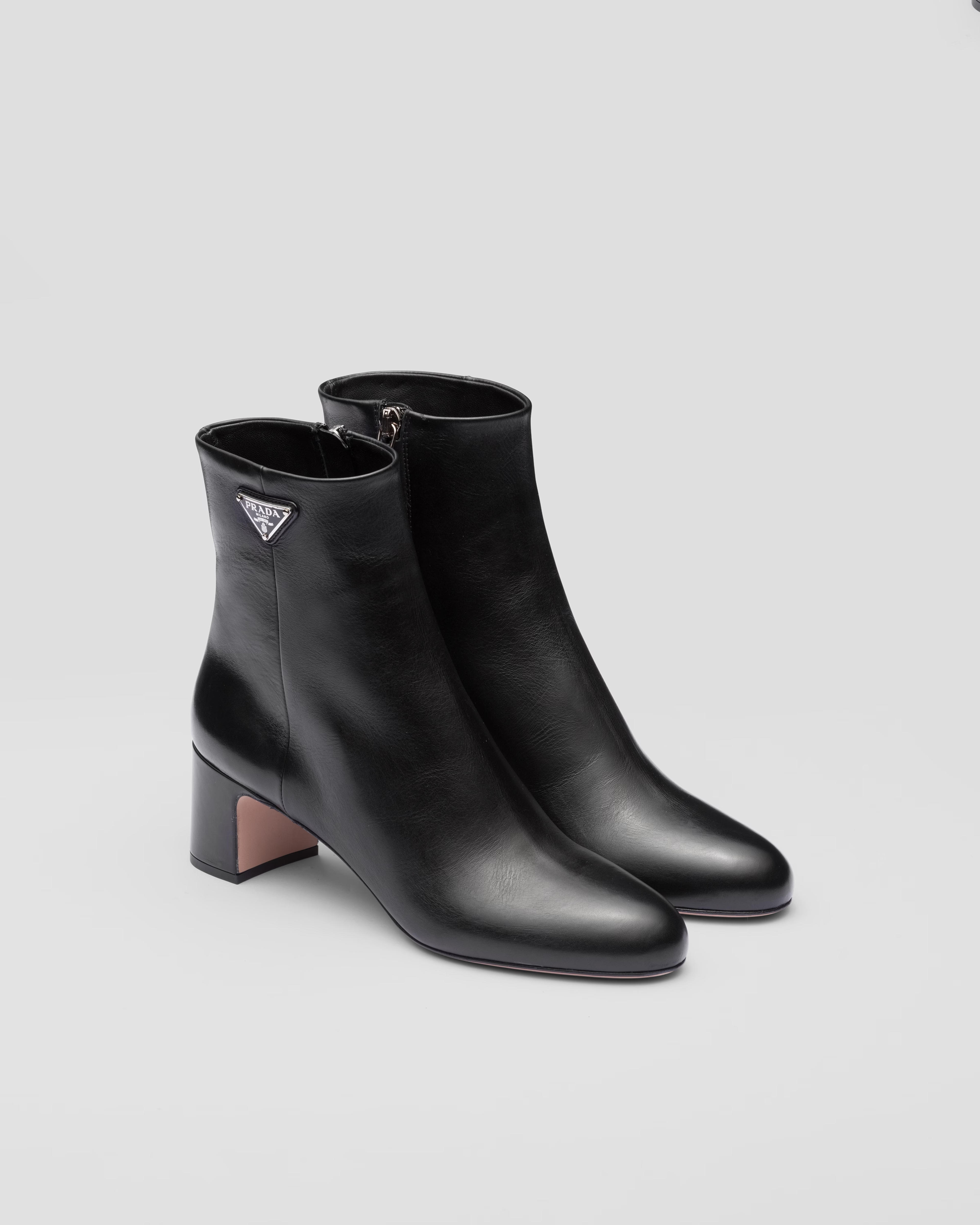 Black Leather Booties | PRADA