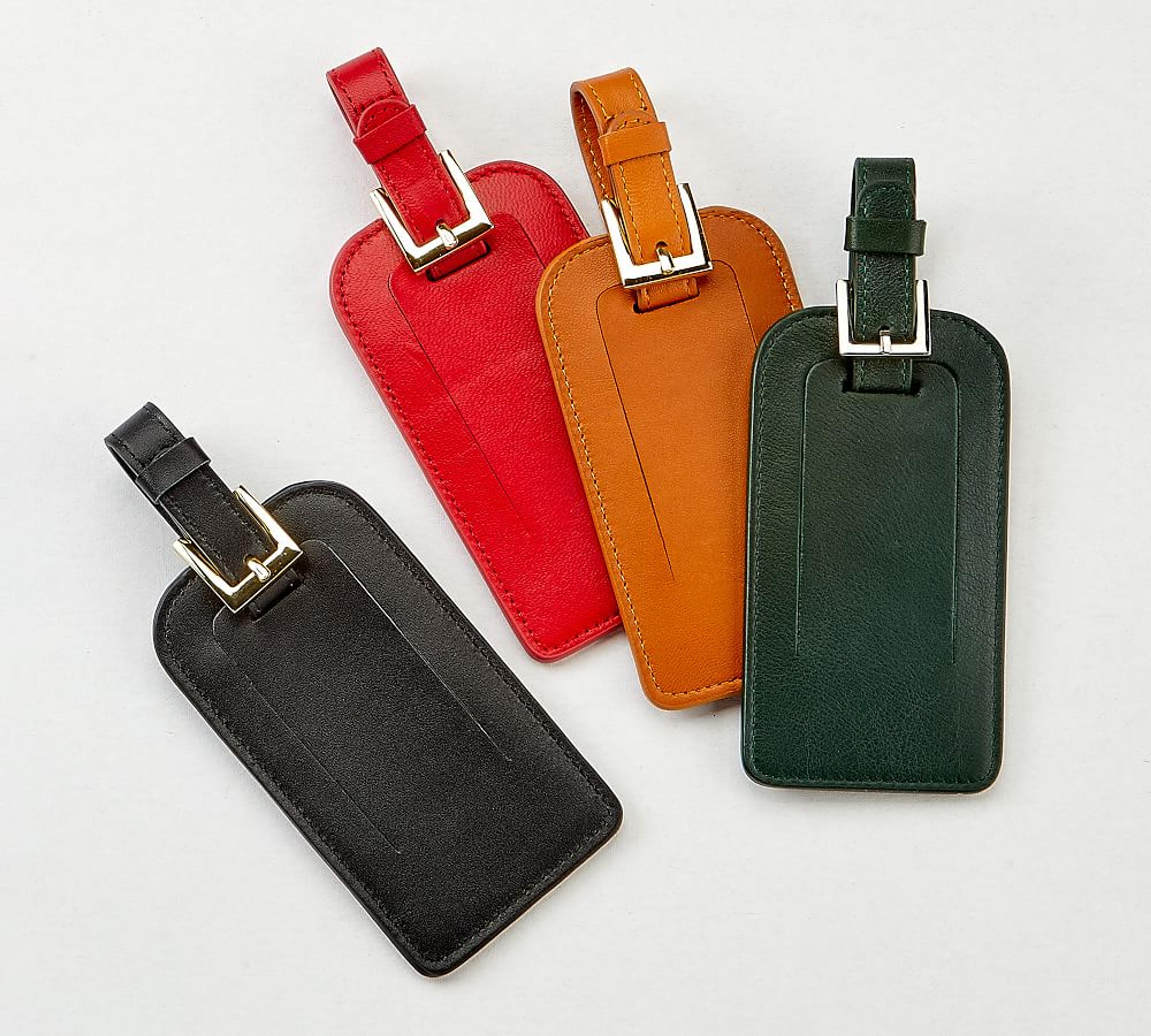 Reilly Leather Luggage Tag, Red