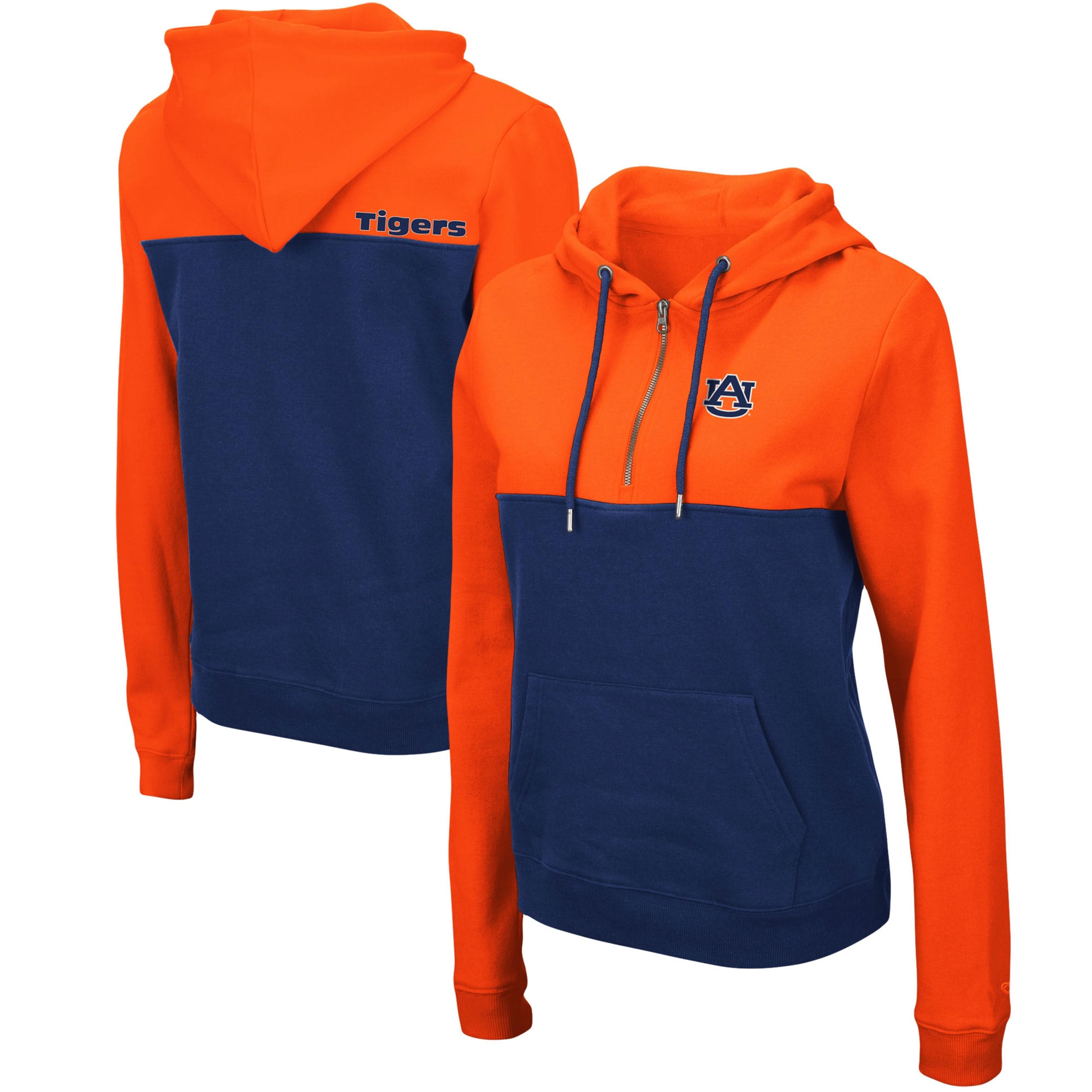 Women's Colosseum Orange/Navy Auburn Tigers Aidan Half-Zip Hoodie