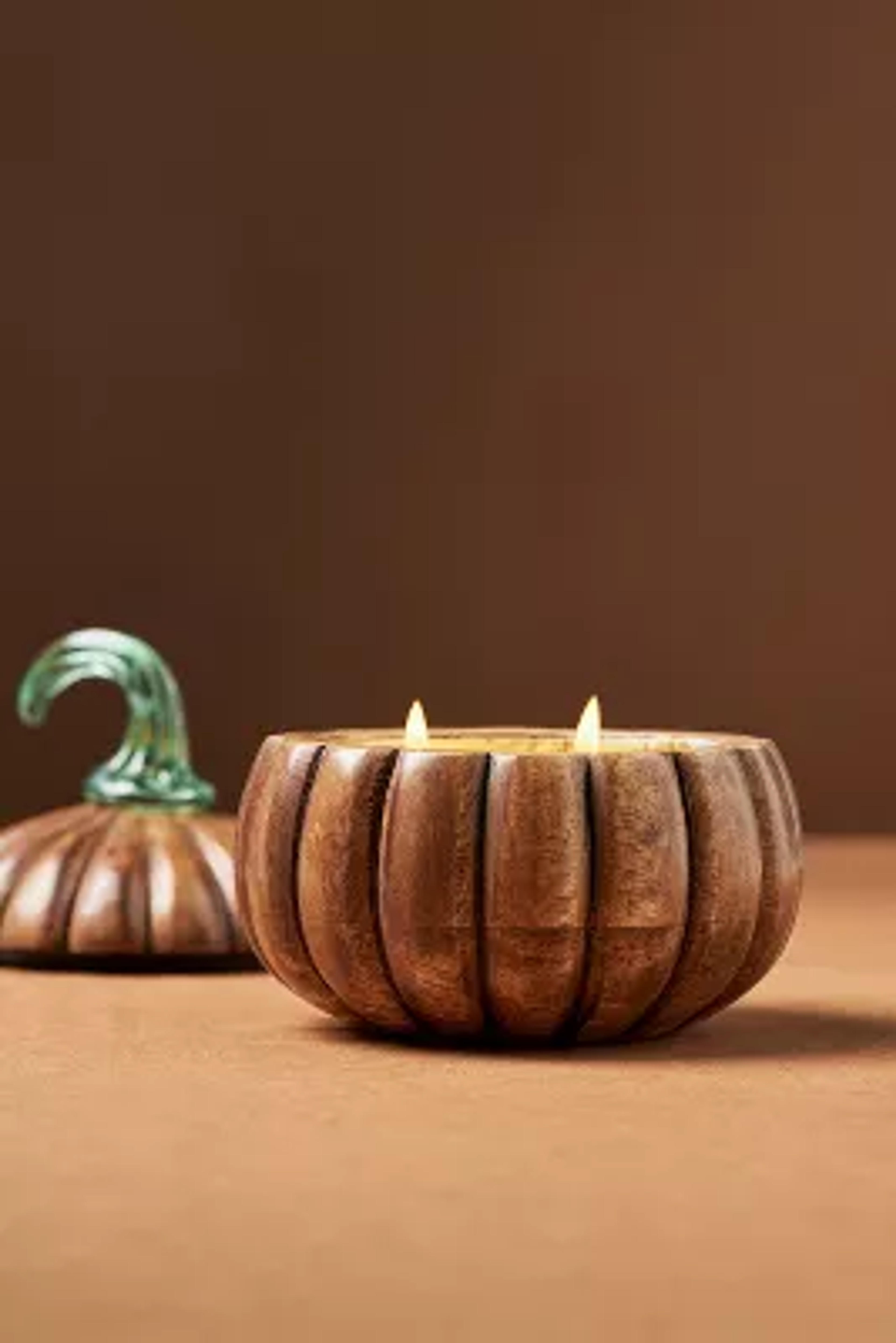 Wooden Bourbon & Pumpkin Candle