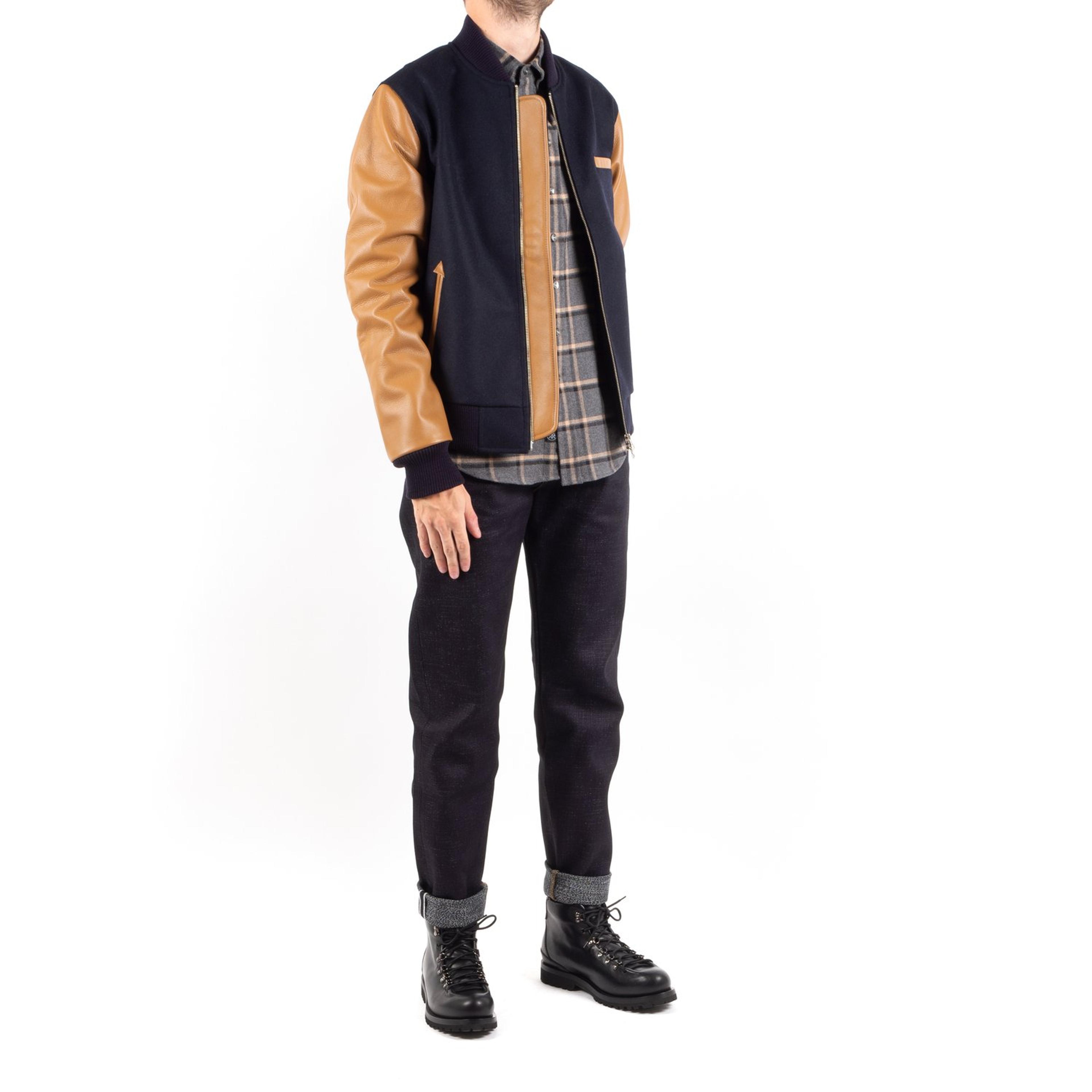 Outclass Bomber Jacket - Navy/Cognac — GERHARD