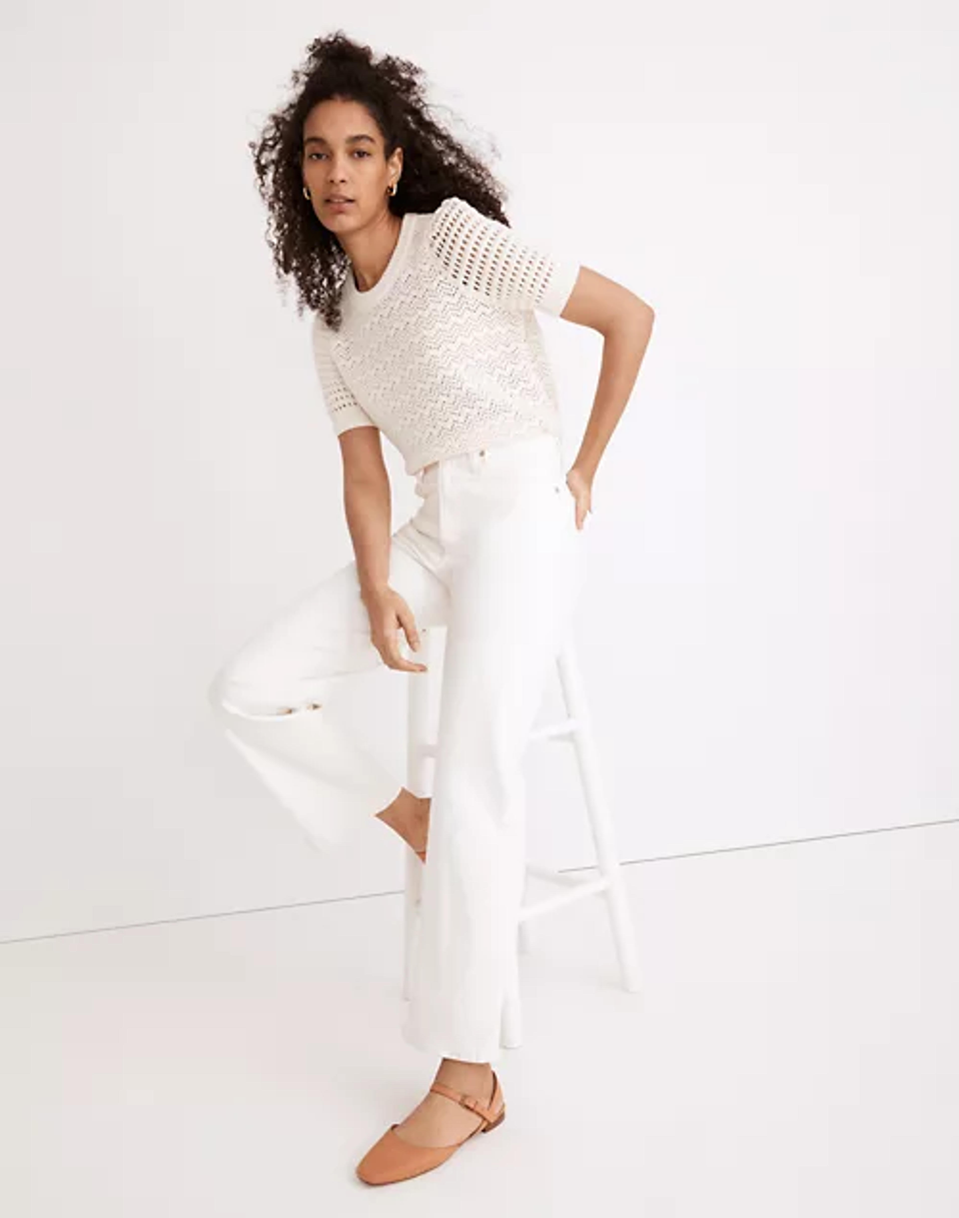 The Perfect Vintage Wide-Leg Crop Jean in Tile White