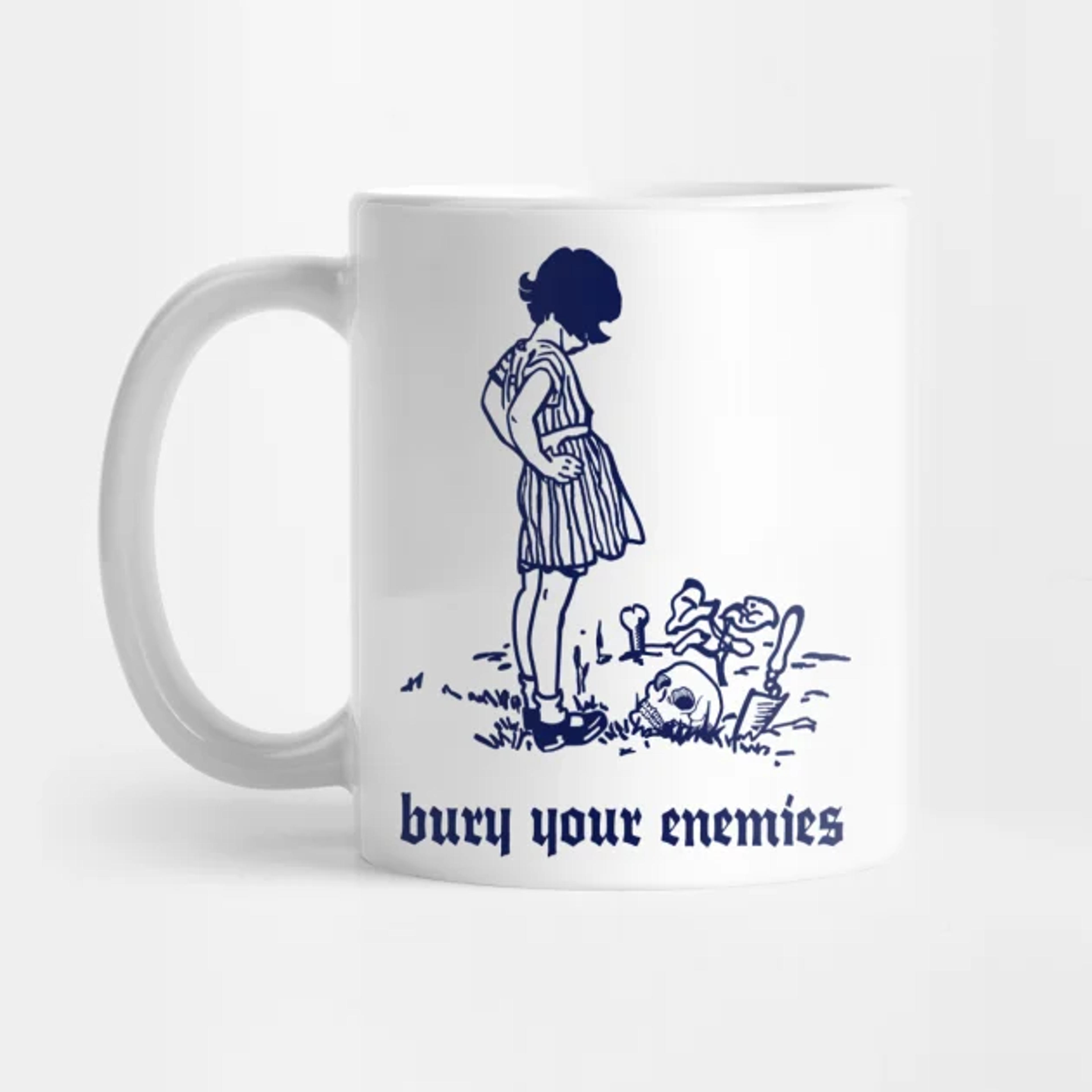 Bury Your Enemies - Humorous Twee Vintage Illustration - Riot Grrrl - Mug | TeePublic