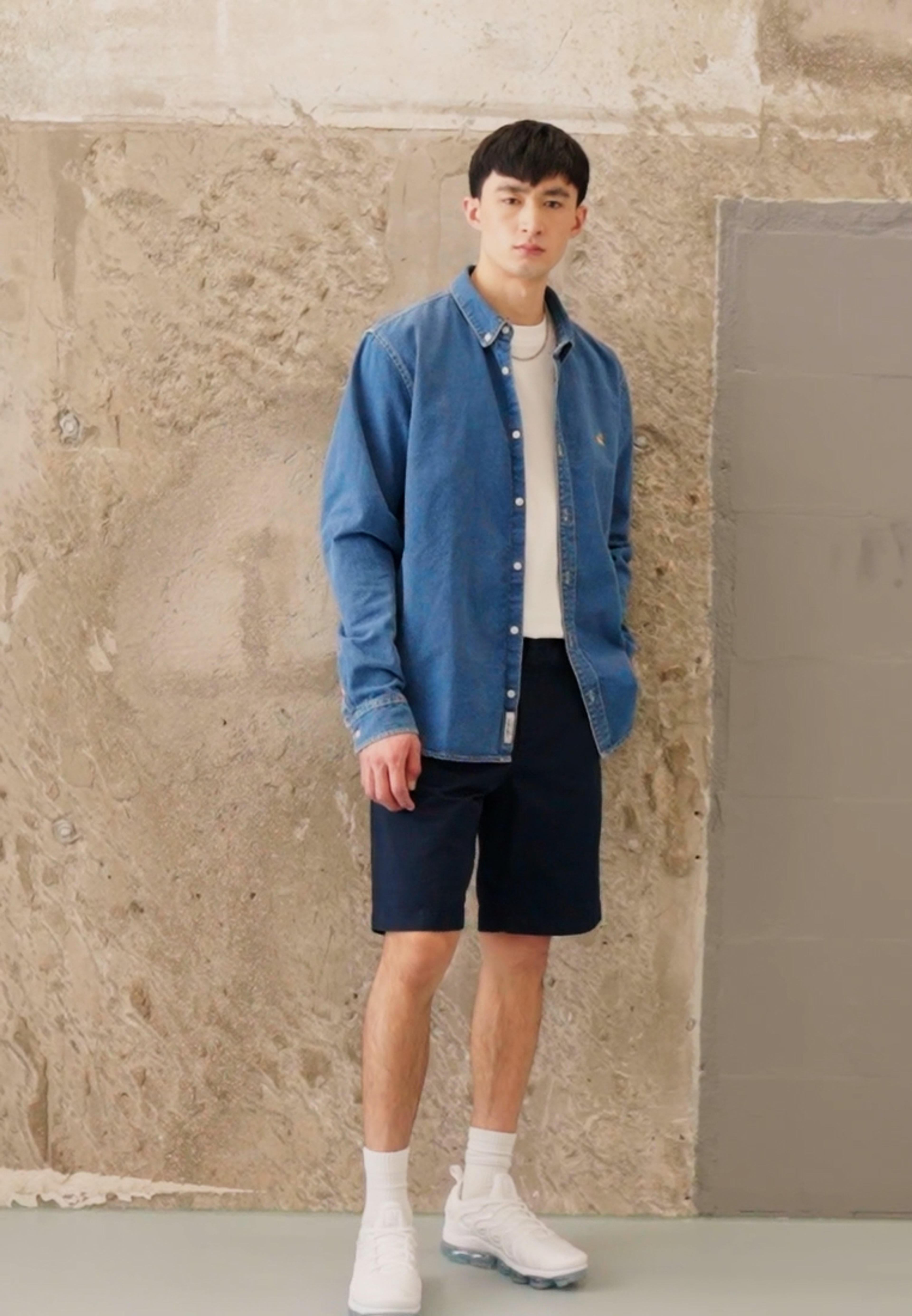 Carhartt WIP WELDON - Chemise - blue heavy stone wash/denim décoloré - ZALANDO.BE