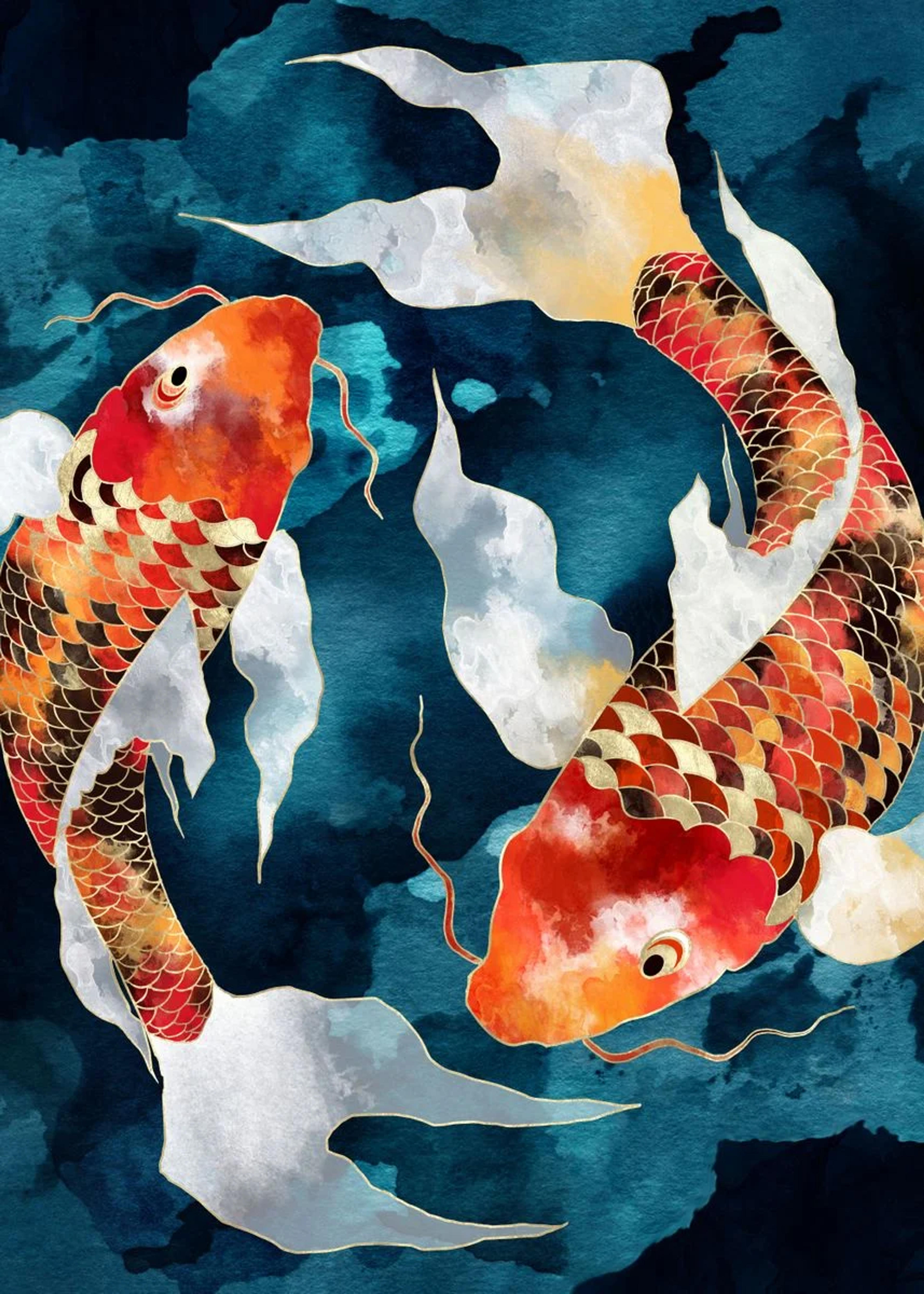 'Metallic Koi II' Poster by SpaceFrog Designs | Displate