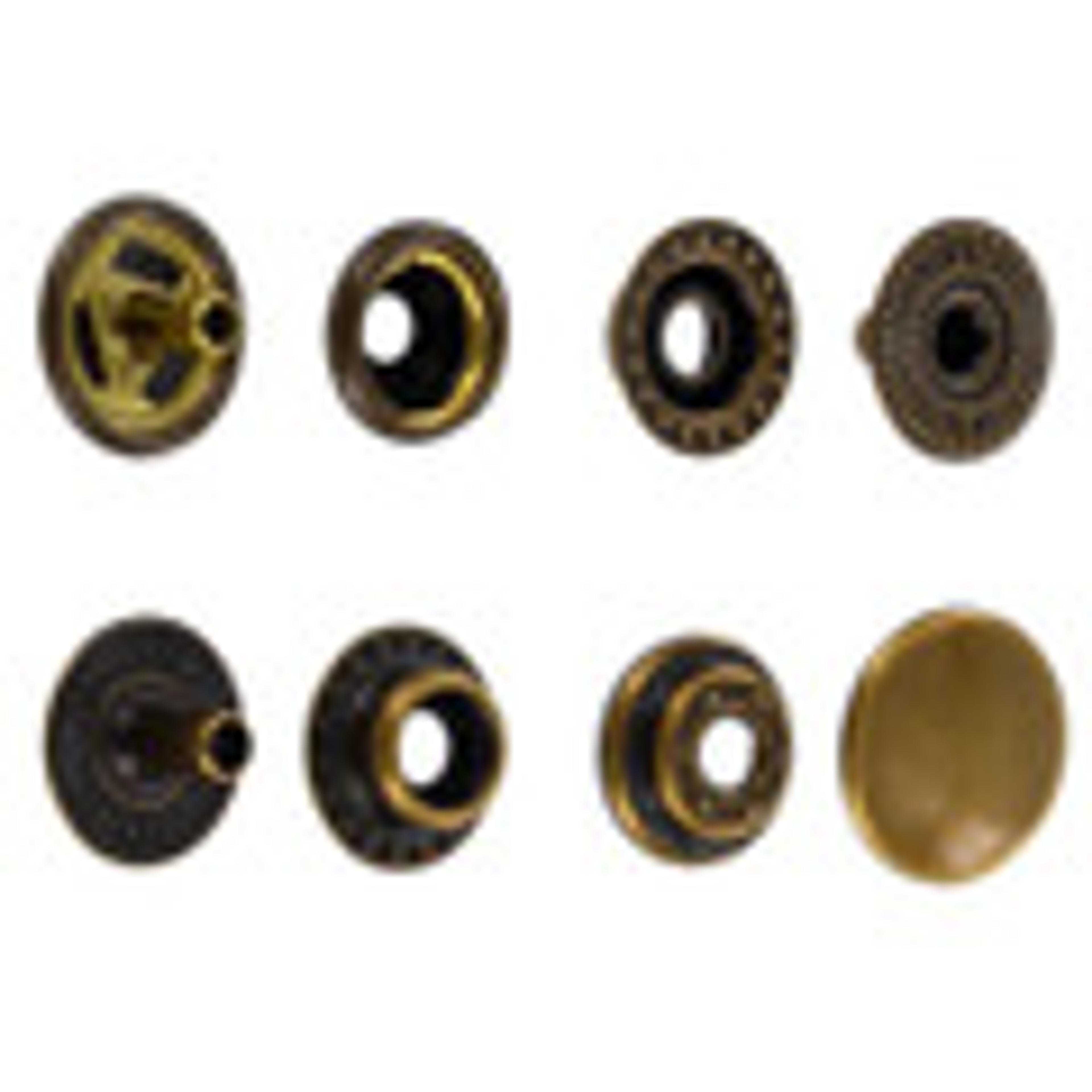 Line 20 Snaps, Cap 12.7mm, Ring Socket, Antique Brass, S127B50-LP, Solid Brass-LL (100 per bag)