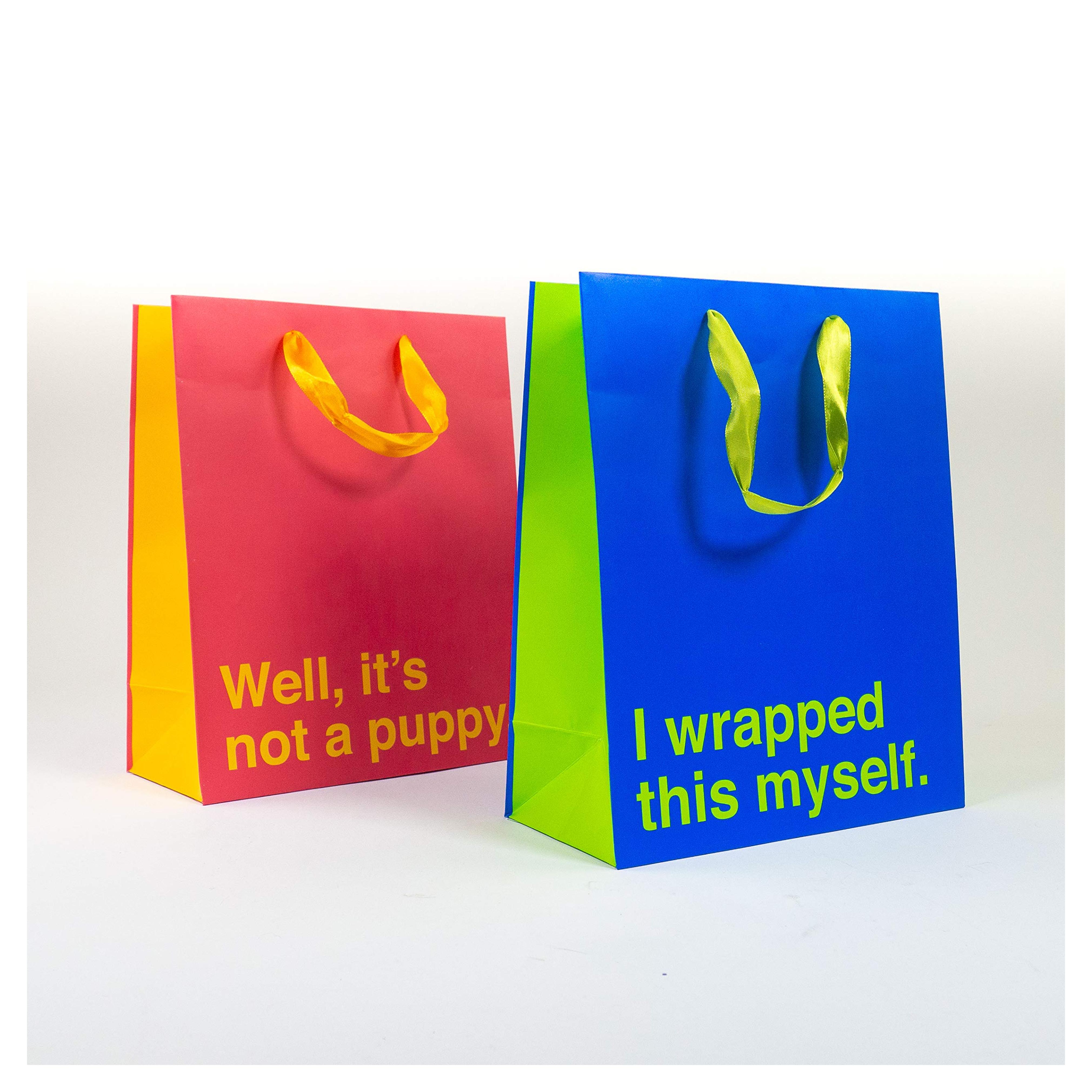 30 Watt Novelty Gift Bags (Pack of 2) | Well, It's Not a Puppy & I Wrapped This Myself | Perfect for Adding Humor to Special Occasions