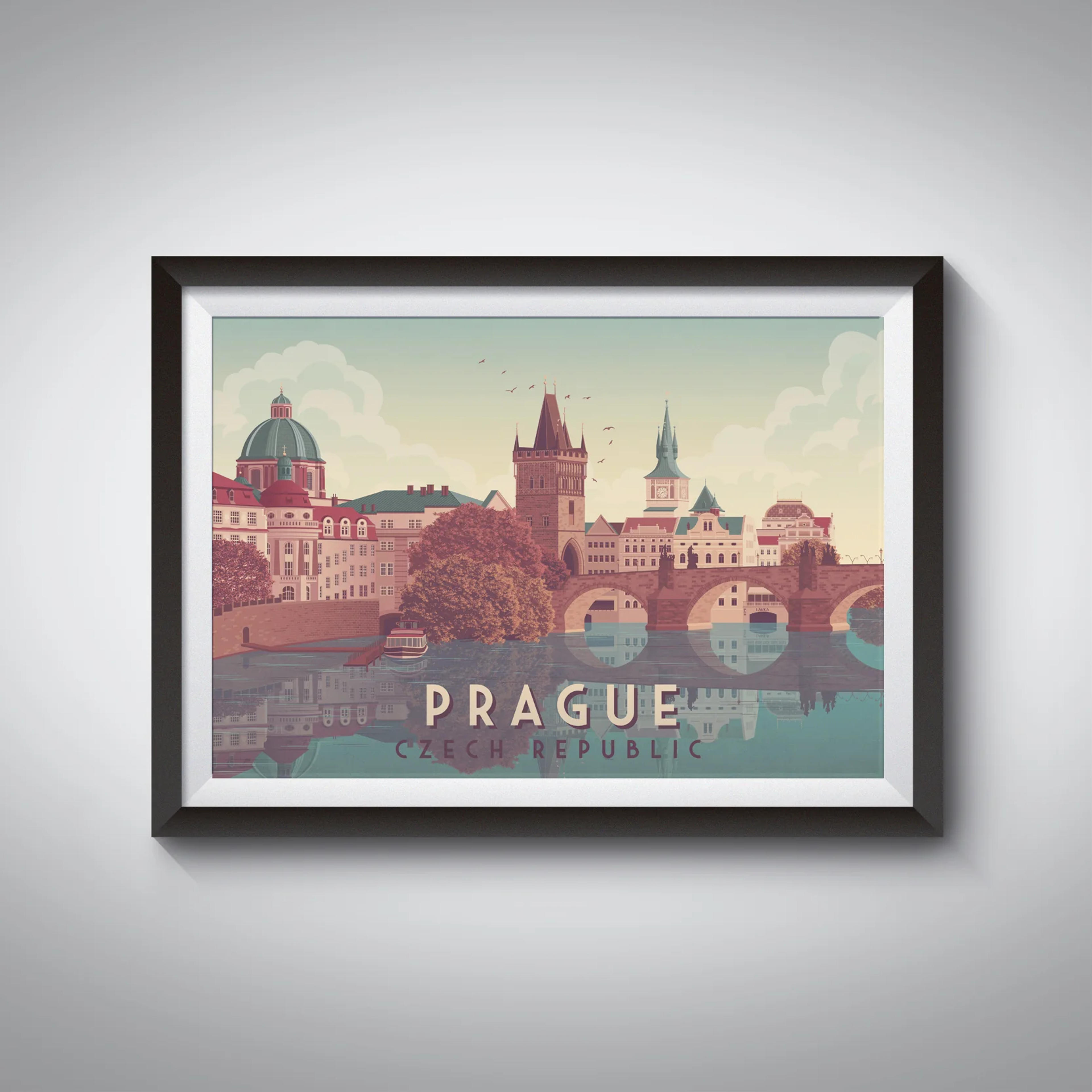 Prague Czech Republic Travel Poster – Bucket List Prints