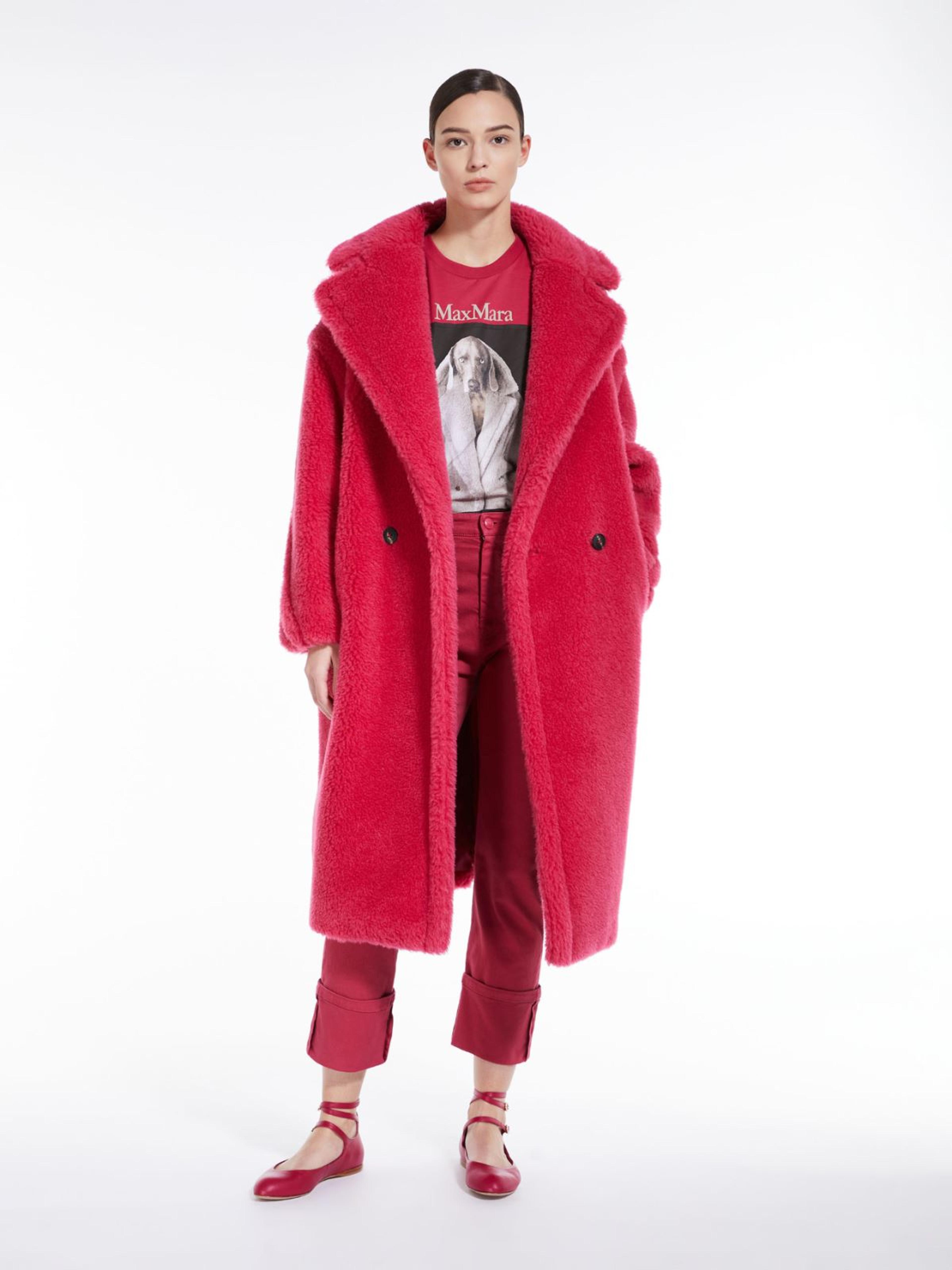 Teddy Bear Icon Coat, raspberry | "TEDGIRL" Max Mara