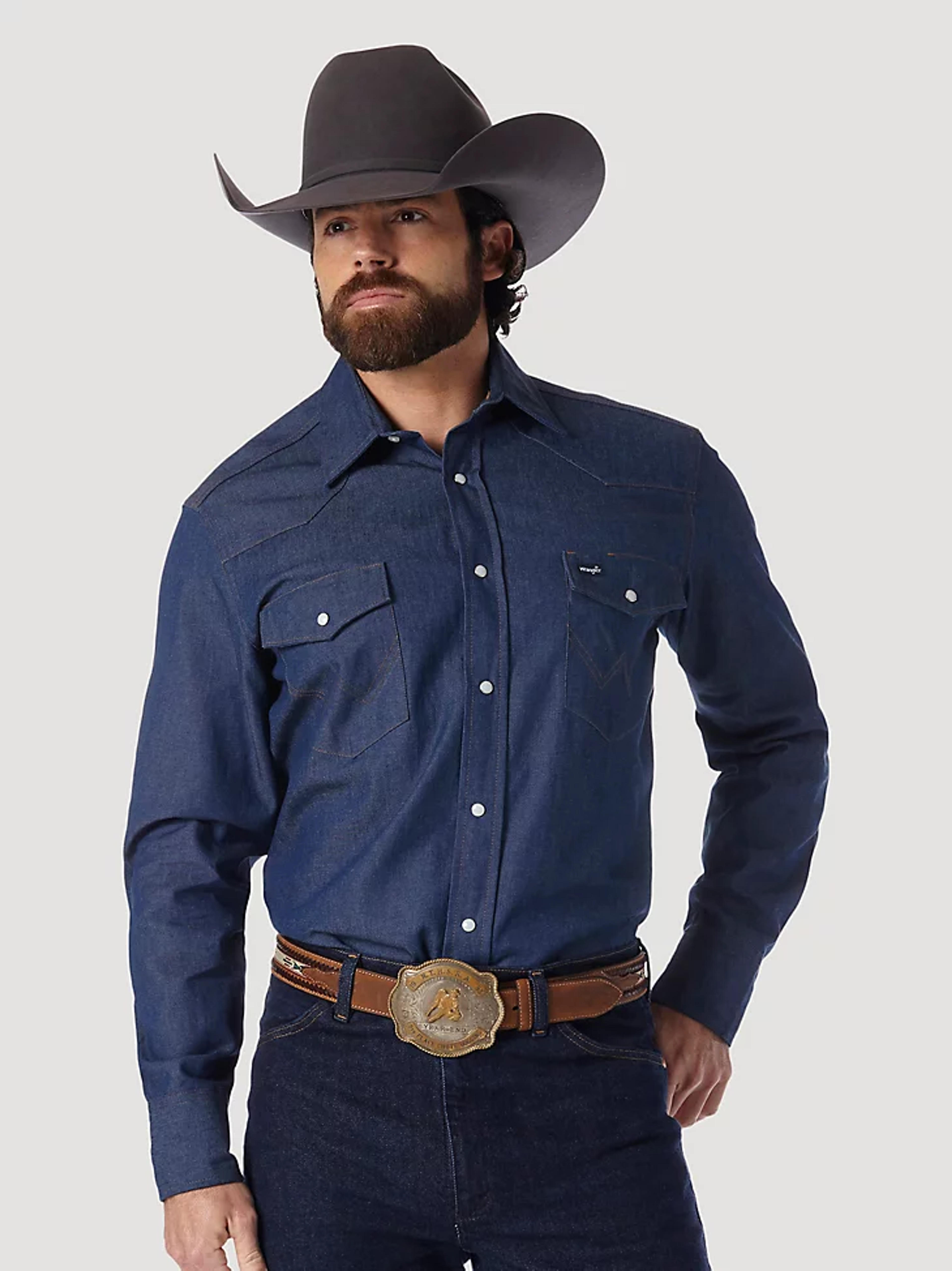 Cowboy Cut® Work Western Rigid Denim Long Sleeve Shirt