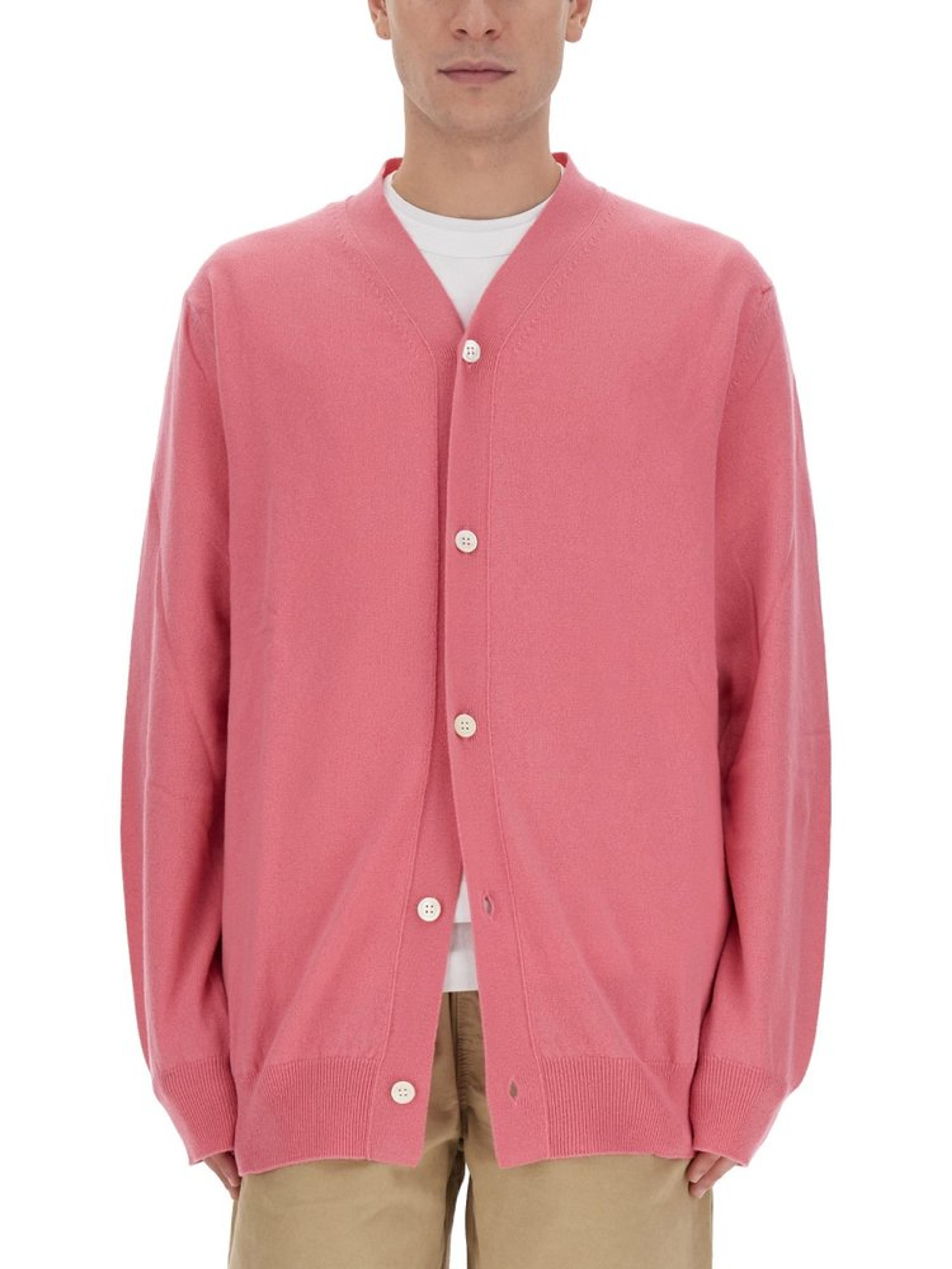 Comme des Garçons Shirt V-Neck Knitted Cardigan