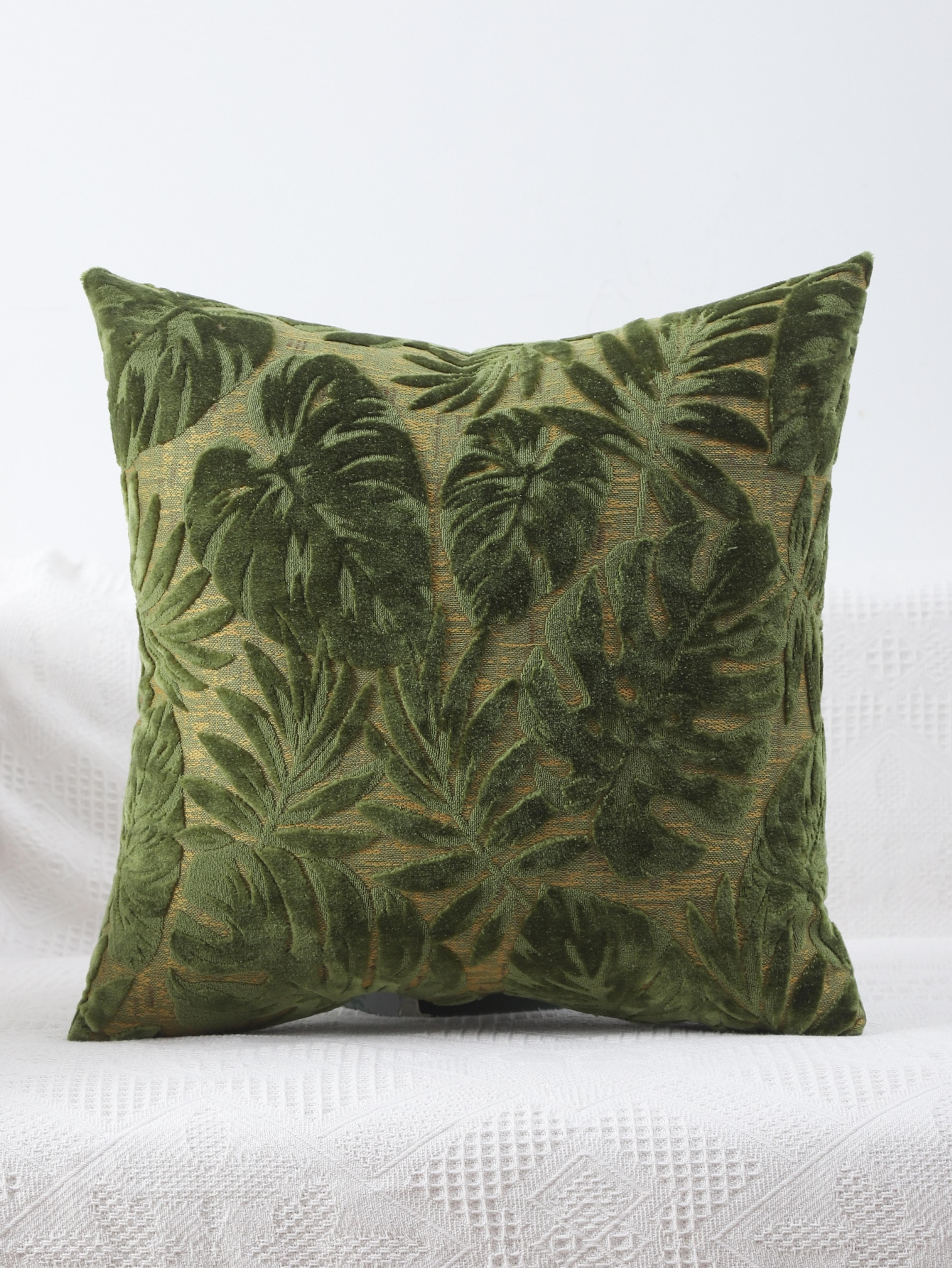 Leaf Jacquard Cushion Cover Without Filler