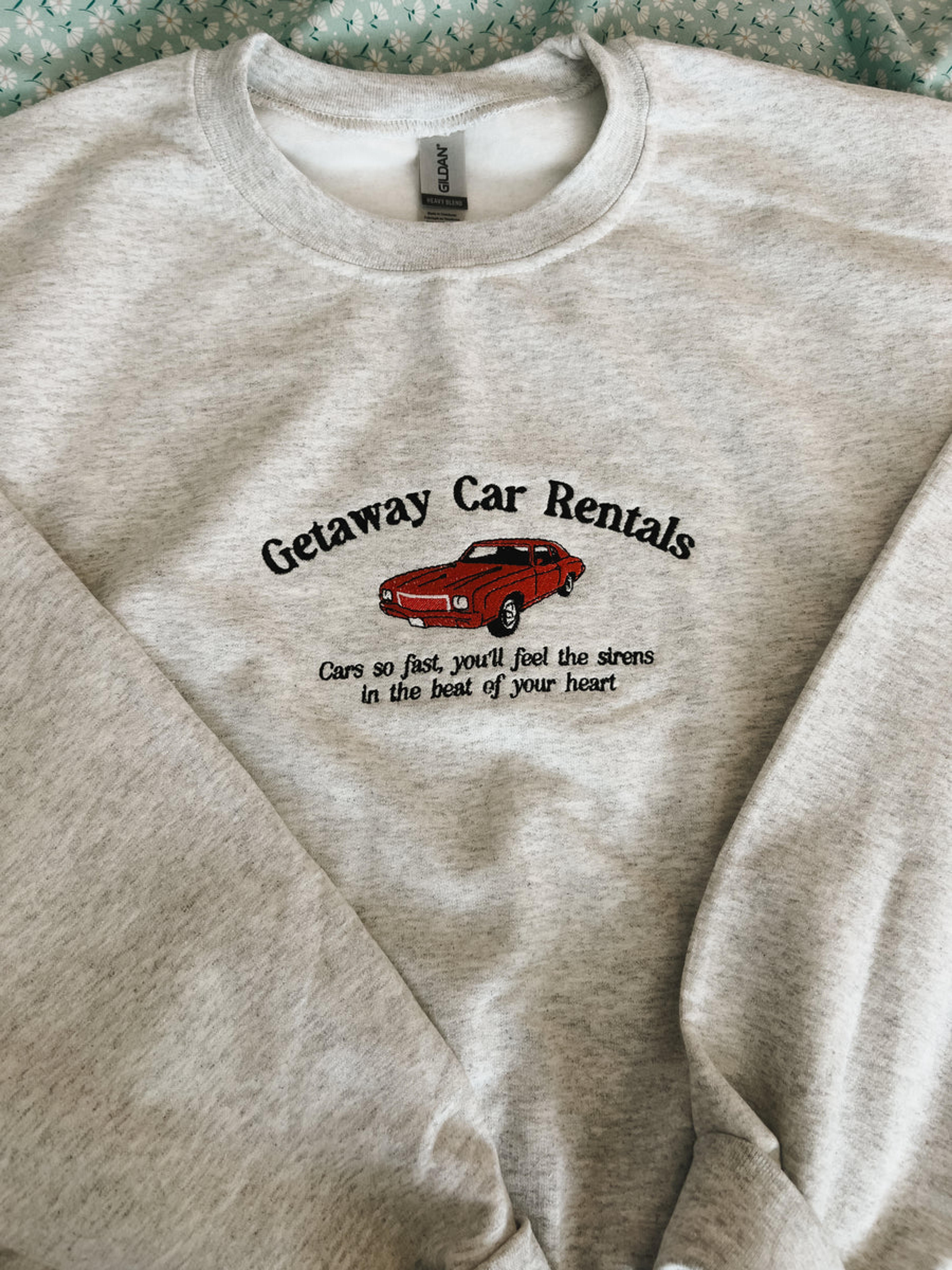 Getaway Car Rentals Embroidered Crewneck