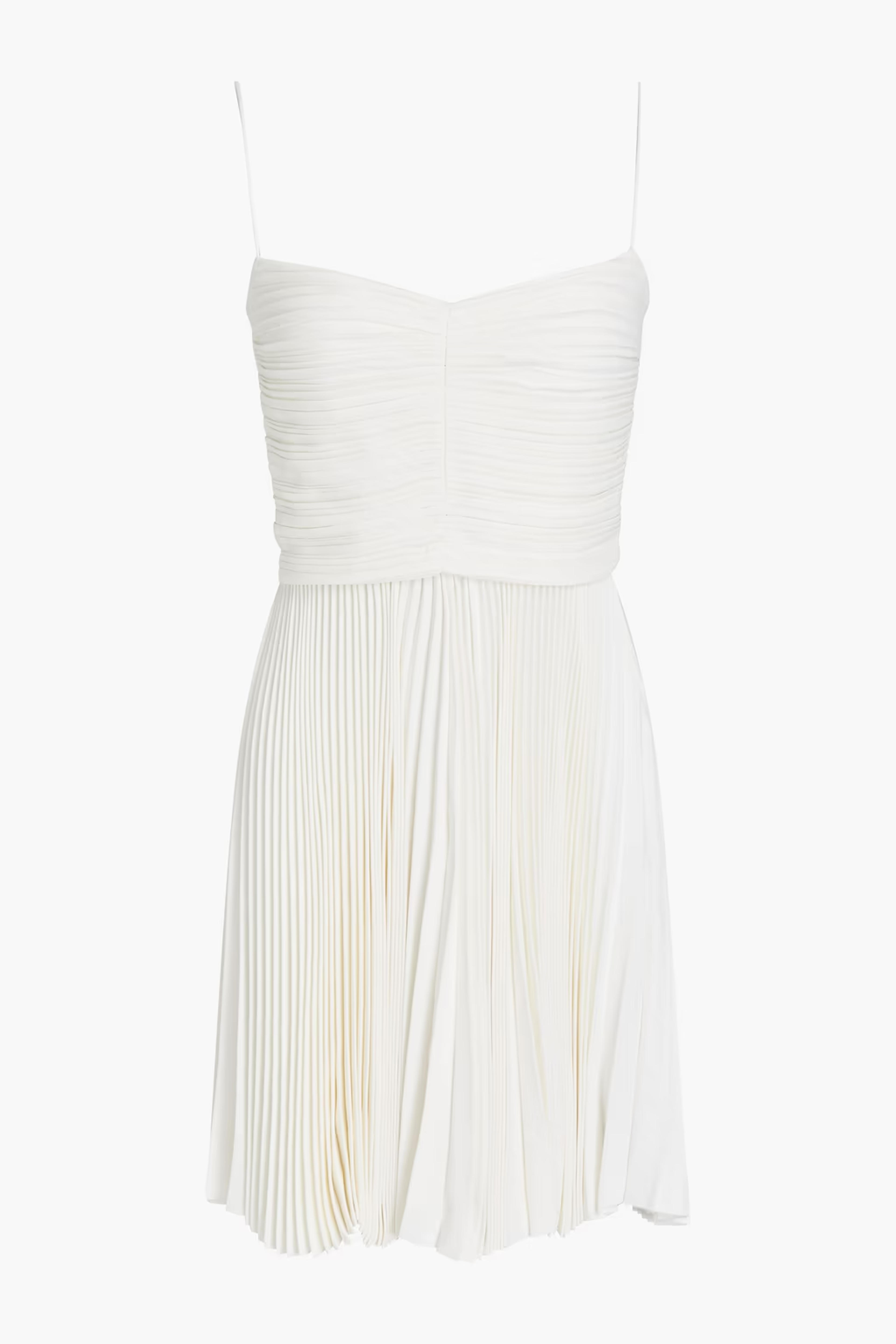 Ivory Lou Lou pleated crepe mini dress | Sale up to 70% off | THE OUTNET | KHAITE | THE OUTNET