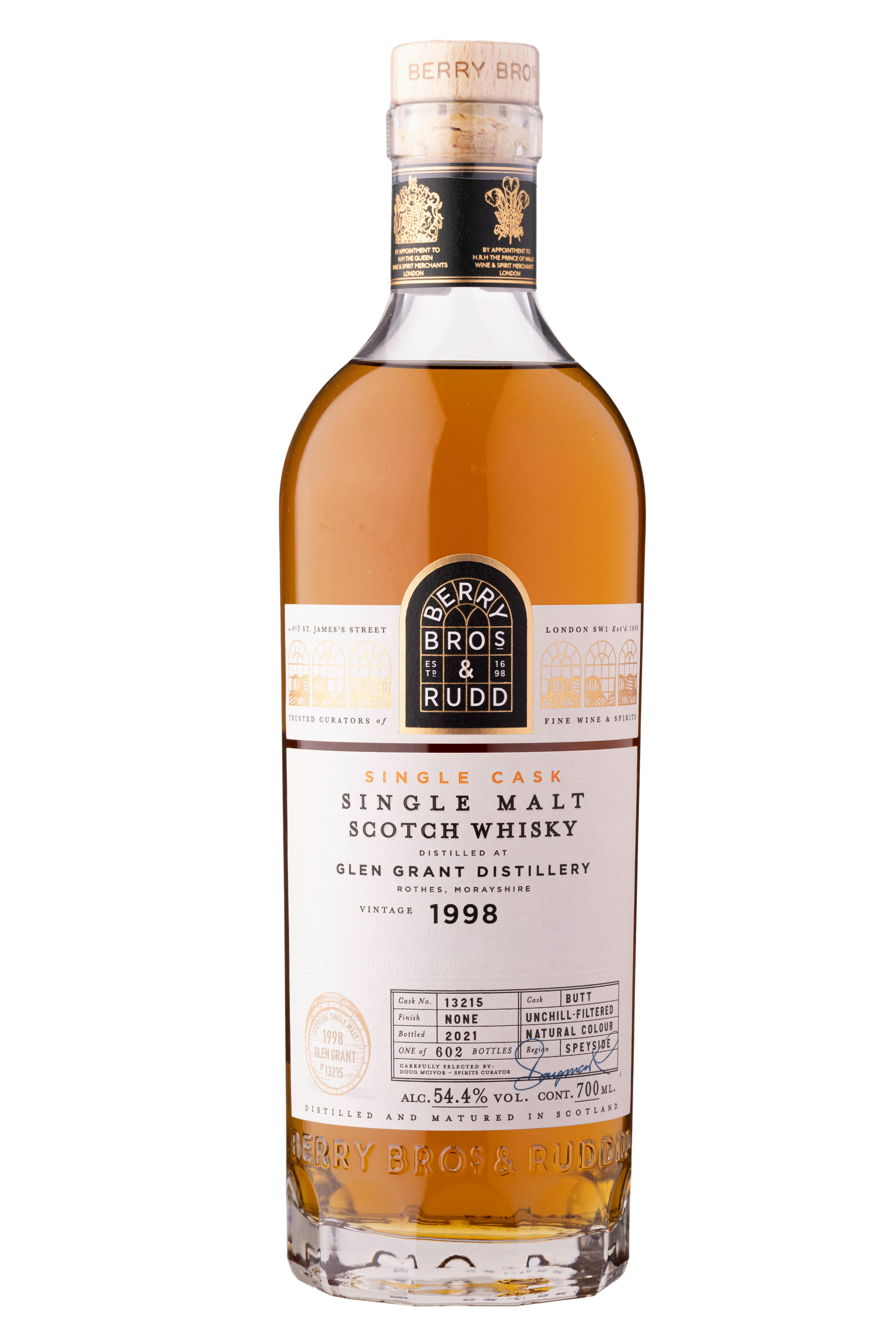 Buy 1998 Berry Bros. & Rudd Glen Grant, Cask Ref. 13215, Speyside, Single Malt Scotch Whisky (54.4%) 19988230054 - Berry Bros. & Rudd
