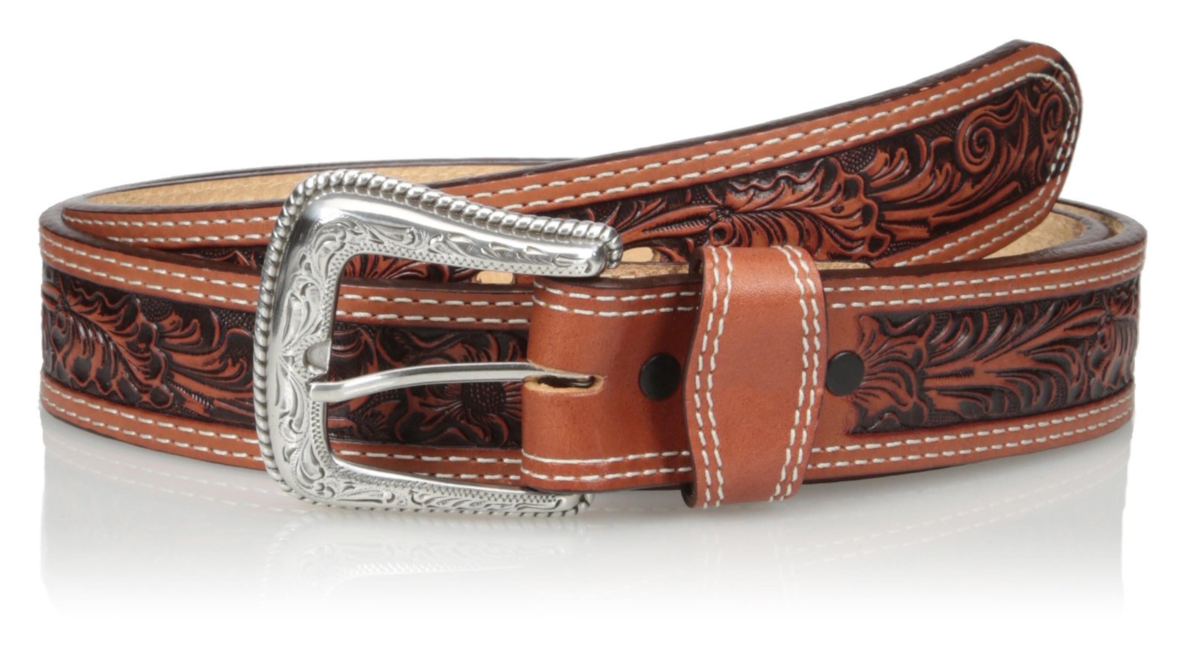 Nocona Belt Co. Men's Tan Mexican Floral Embose at Amazon Men’s Clothing store