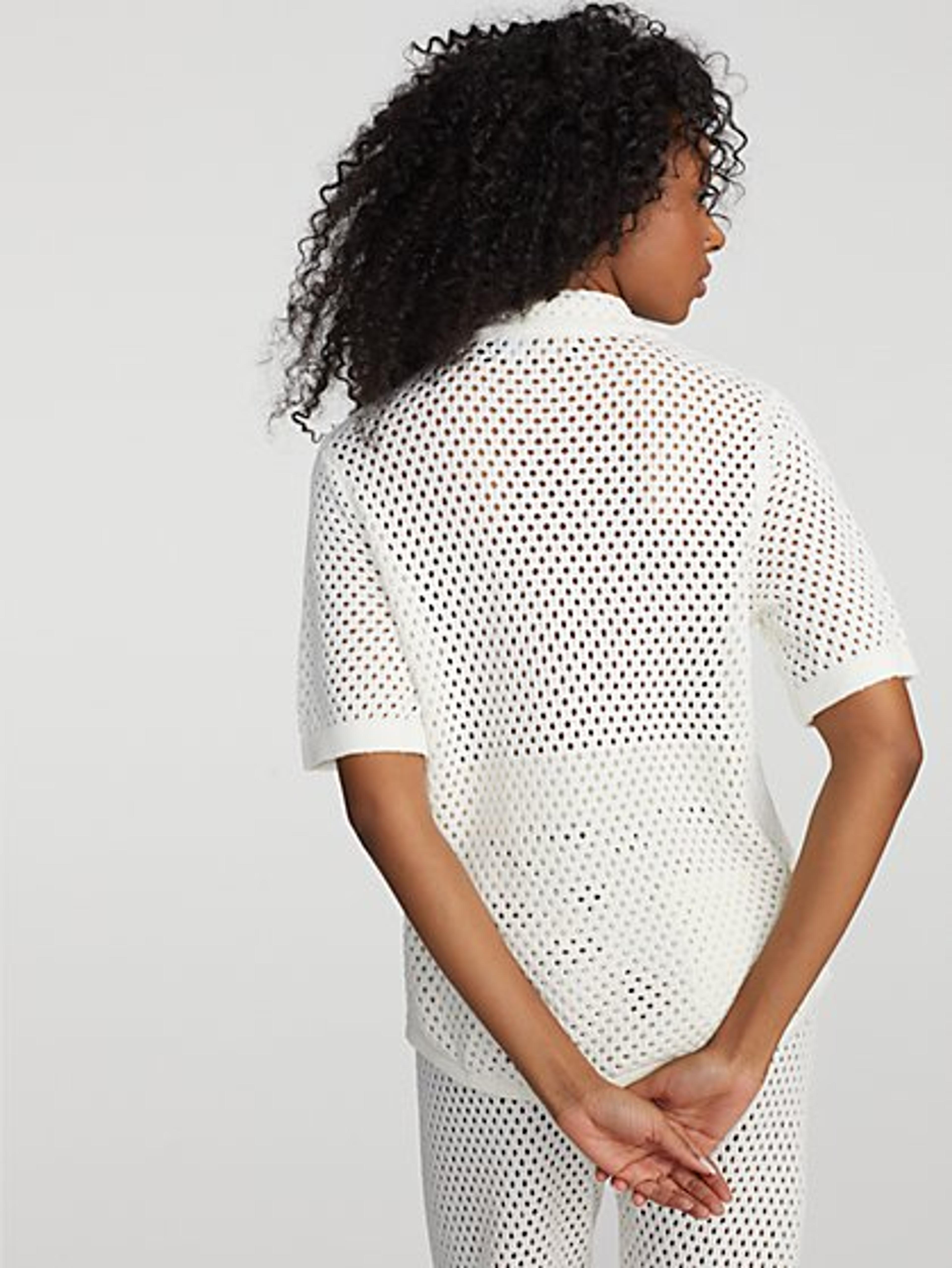 Marah Crochet Polo Top - Gabrielle Union Collection | New York & Company