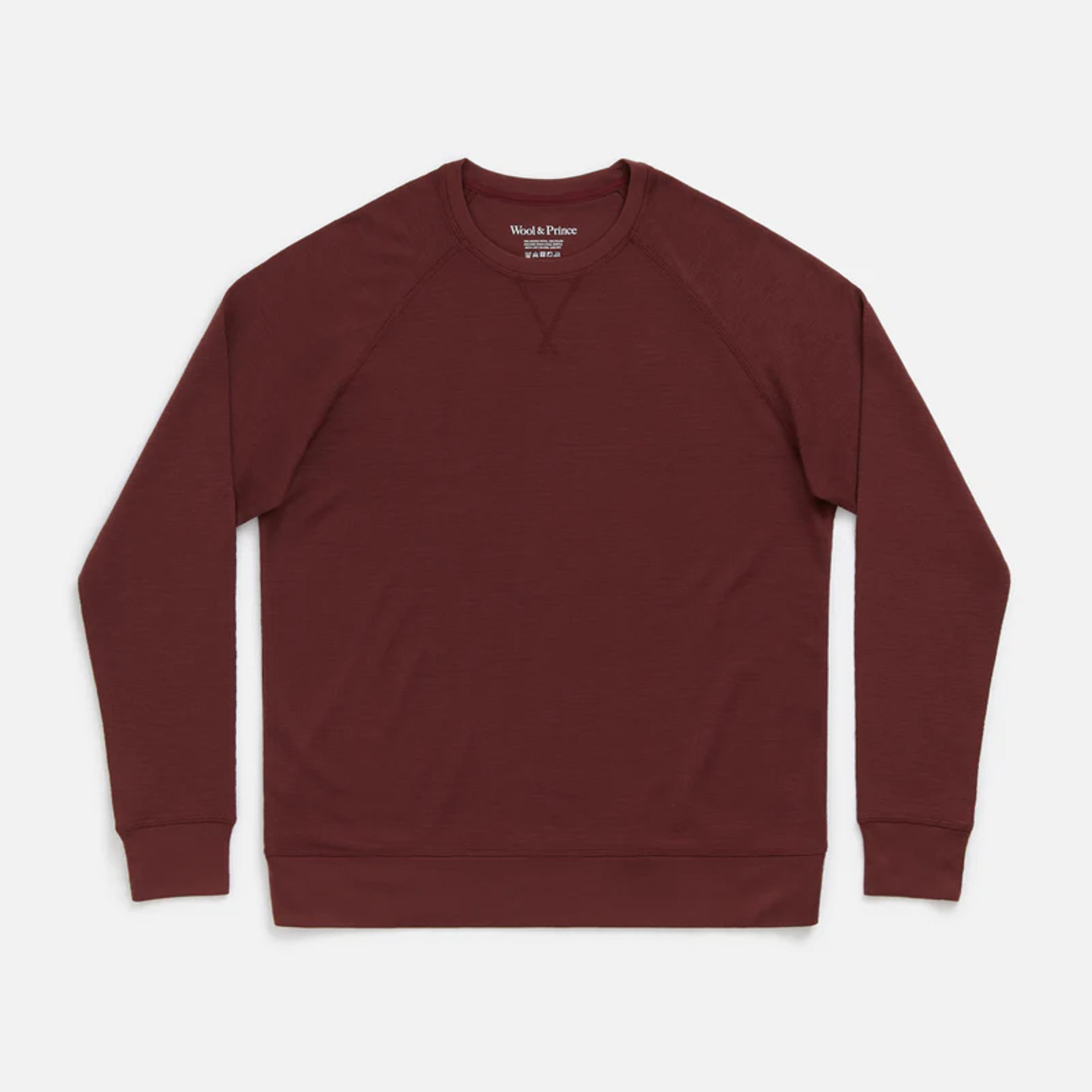 Merino Wool Waffle Crew Sweatshirt | Redwood | Wool&Prince