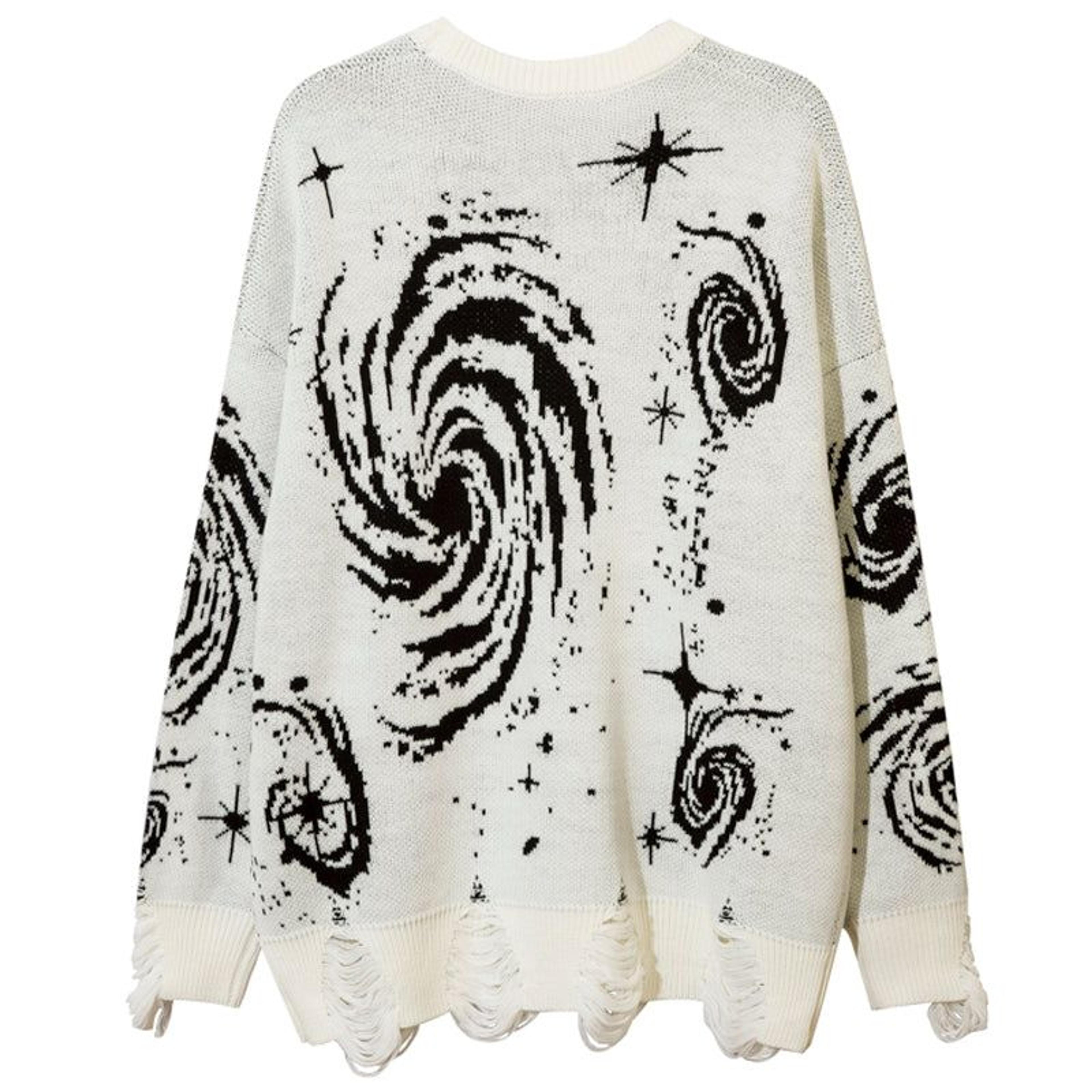 Lemandik Oversize Jacquard Sweater Starry Sky - Black / XL