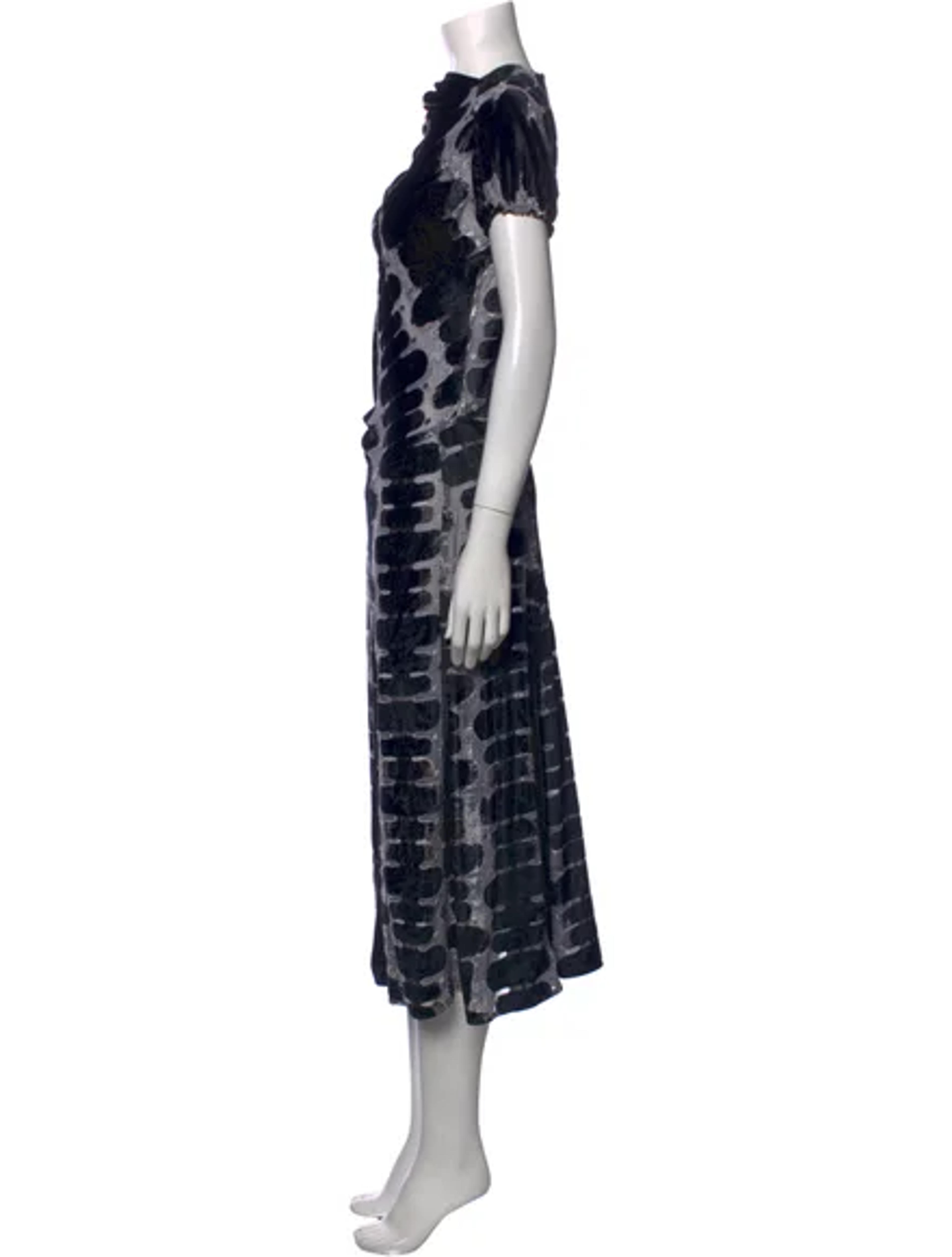 Marni Tie-Dye Print Midi Length Dress - Black Dresses, Clothing - MAN161713 | The RealReal