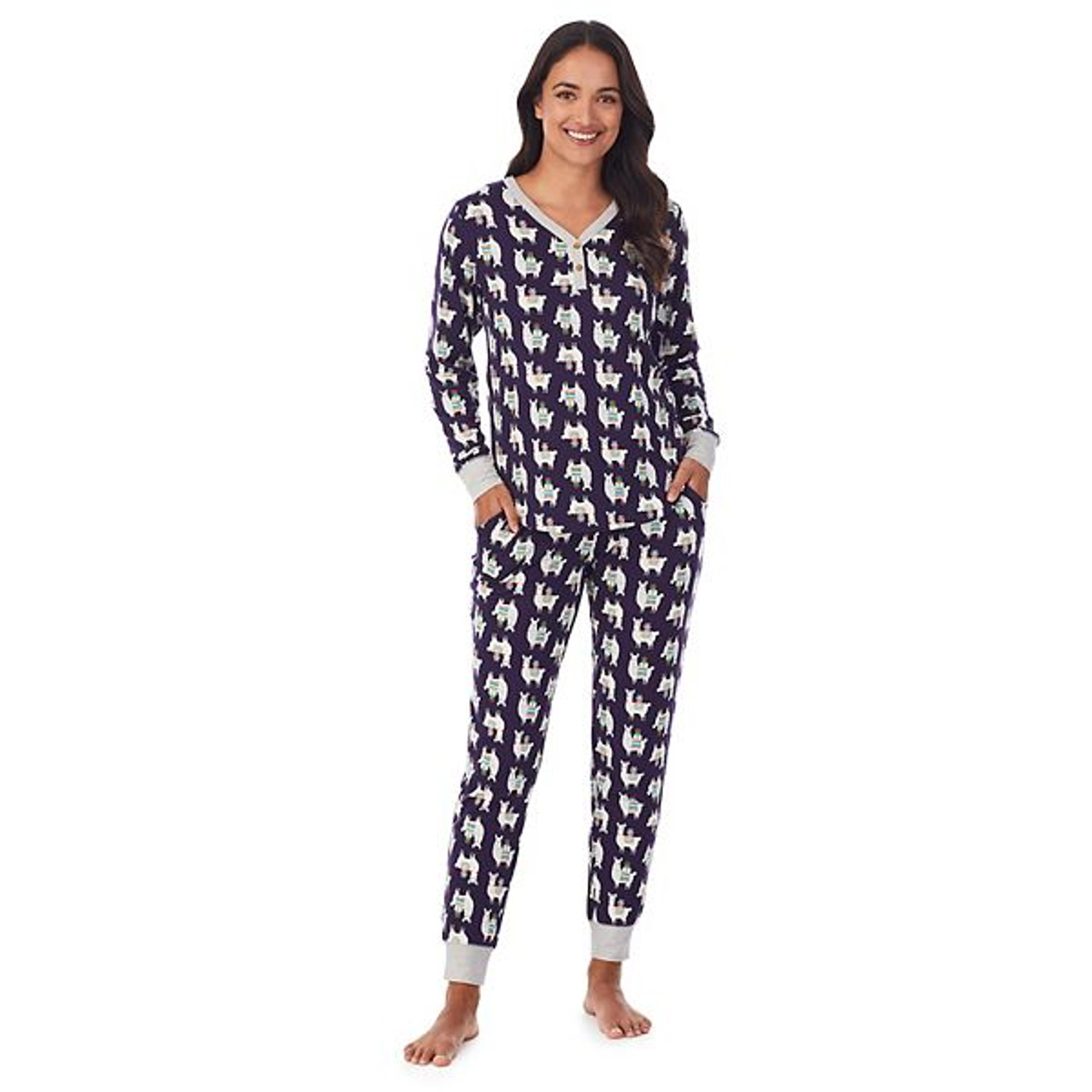 Women's Cuddl Duds® Henley Pajama Top and Banded Bottom Pajama Pants Sleep Set