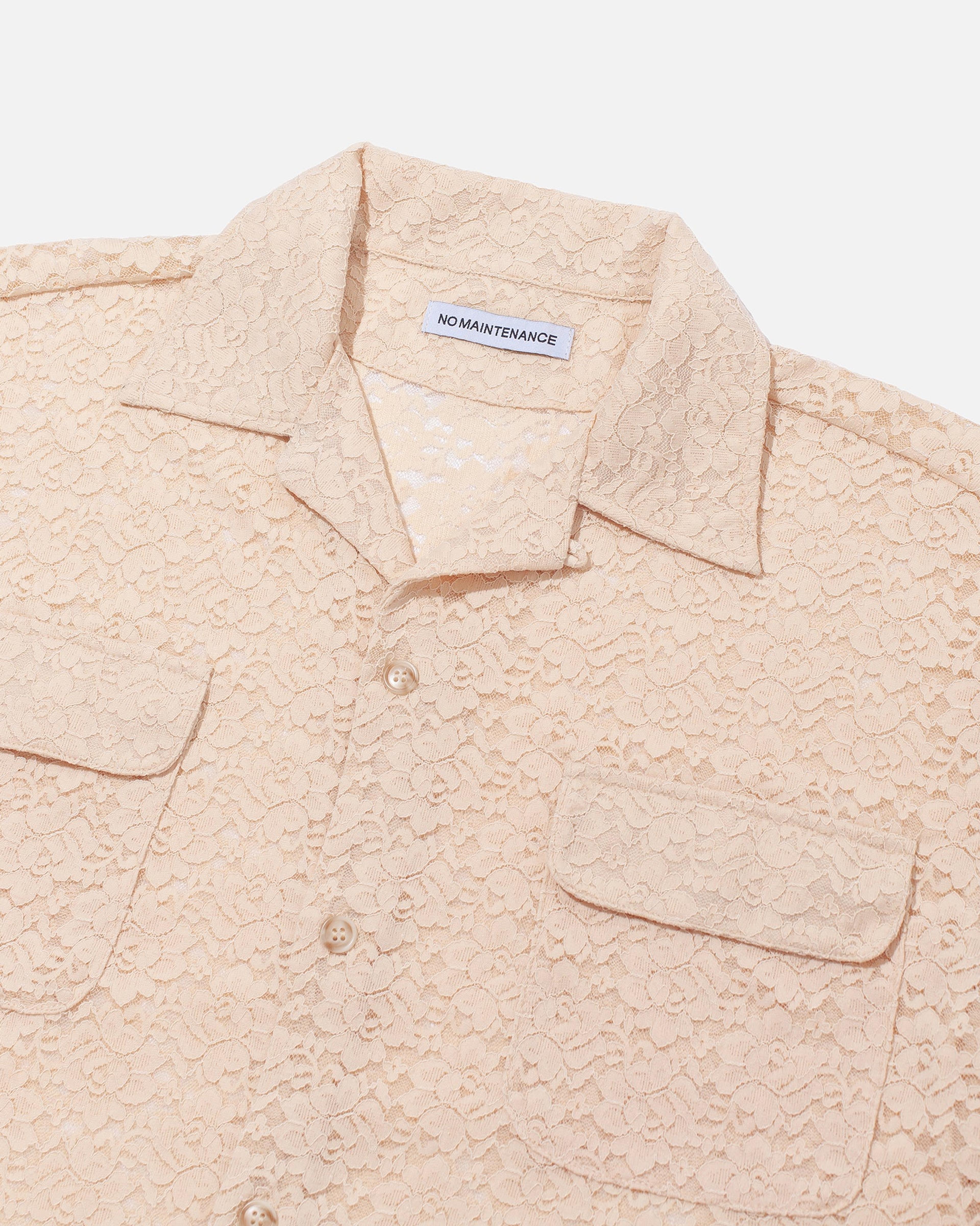 'Ley' Cream Lace Camp Collar Shirt | NOMAINTENANCE