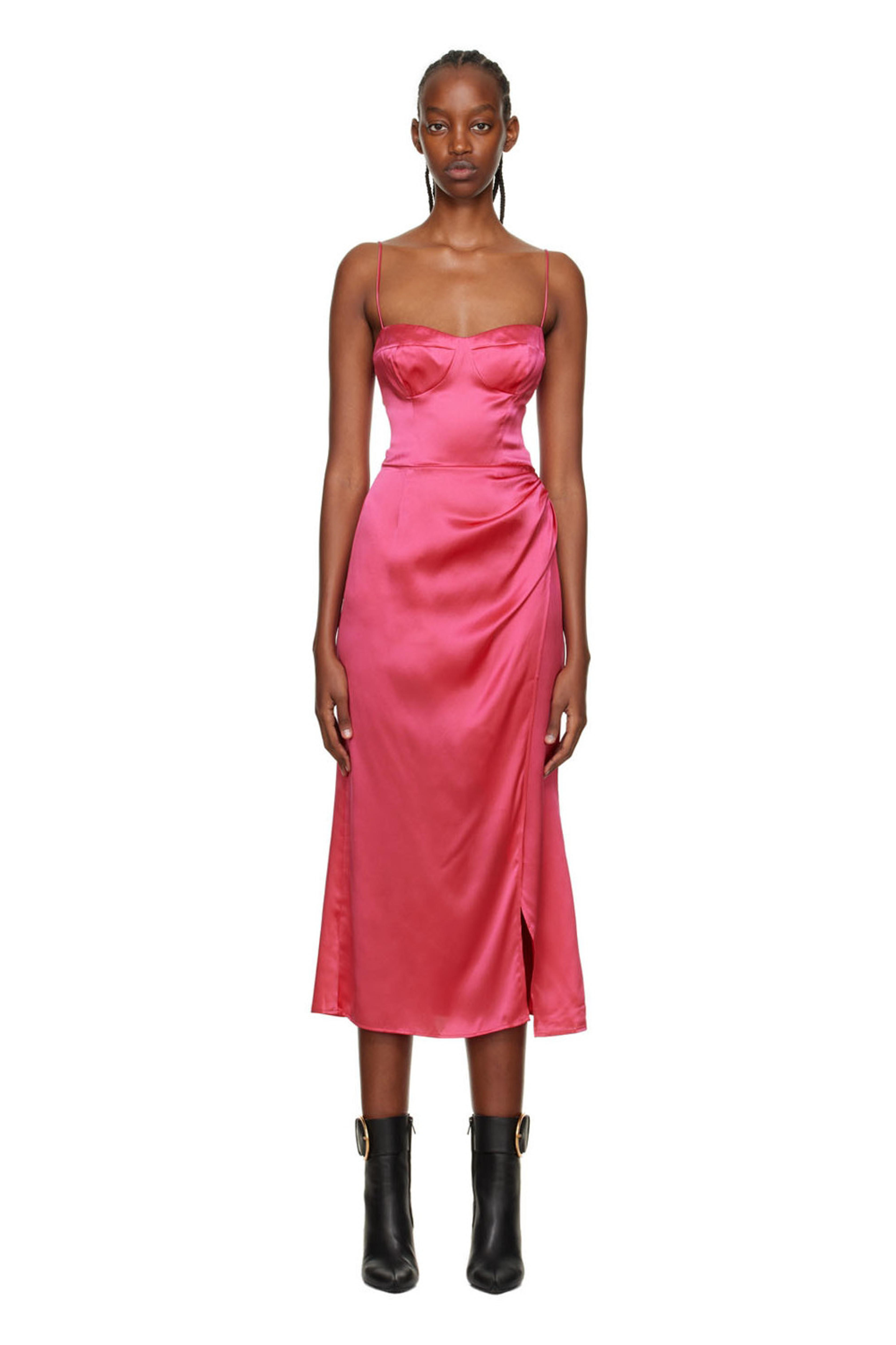 Reformation: Pink Marguerite Midi Dress | SSENSE