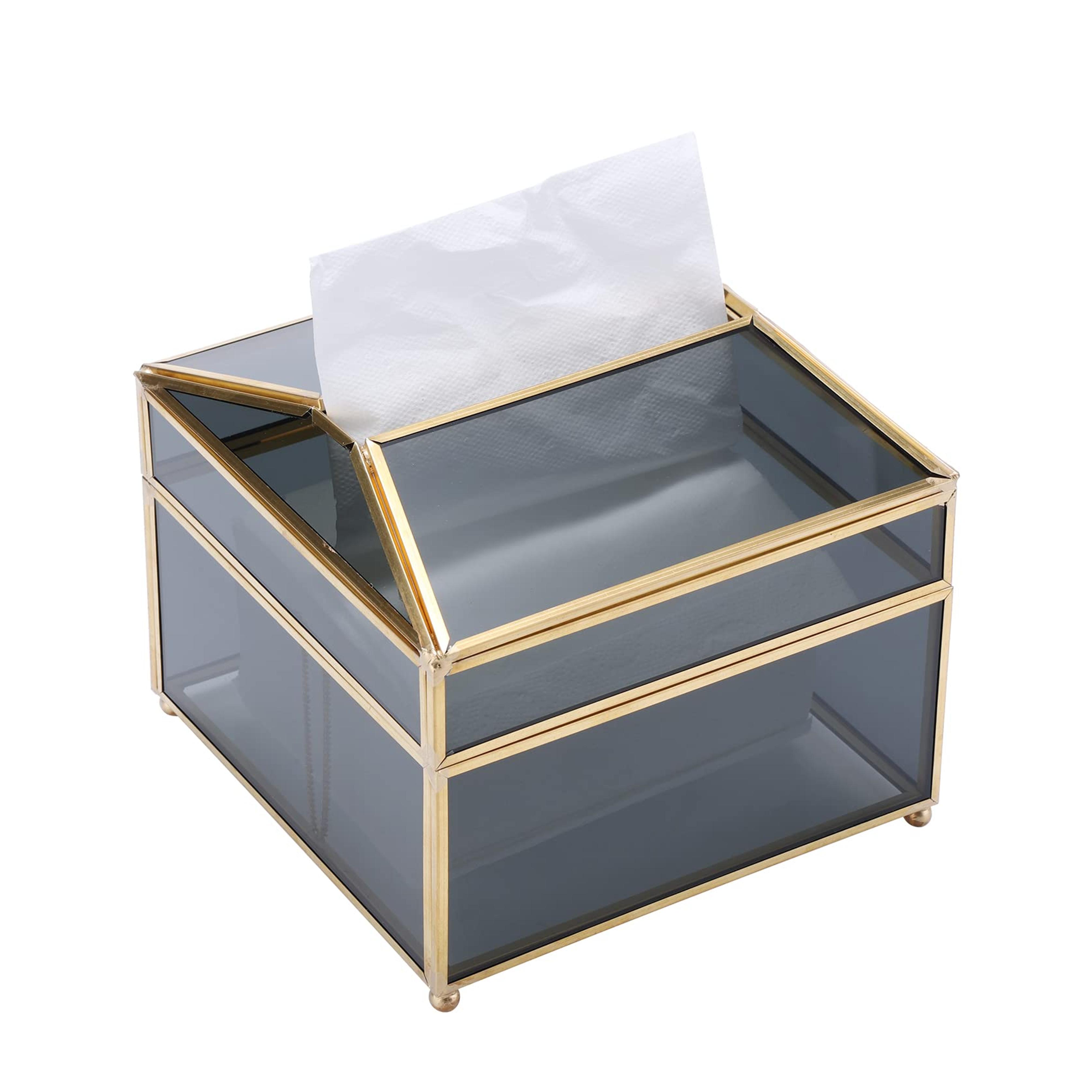 Amazon.com: Decorative Tissue Box Holder, Stylish Glass Napkin Storage Box Pumping Paper Dispenser Facial Tissue Holder for Dresser Bathroom Bedroom Home Office Car Restaurant : Home & Kitchen