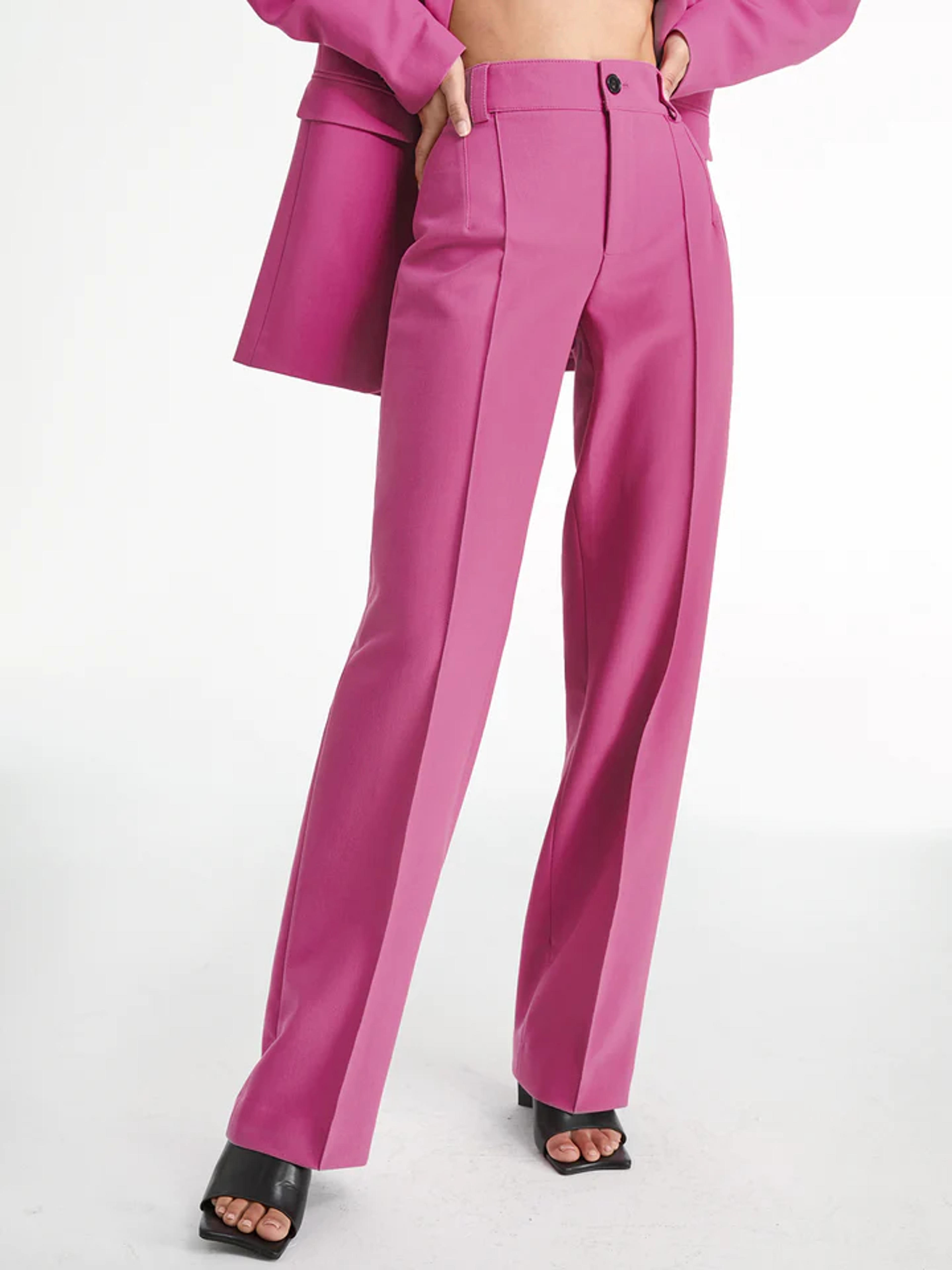 High Waisted Pleat Front Solid Colored Straight Leg Trousers – COMMENSE