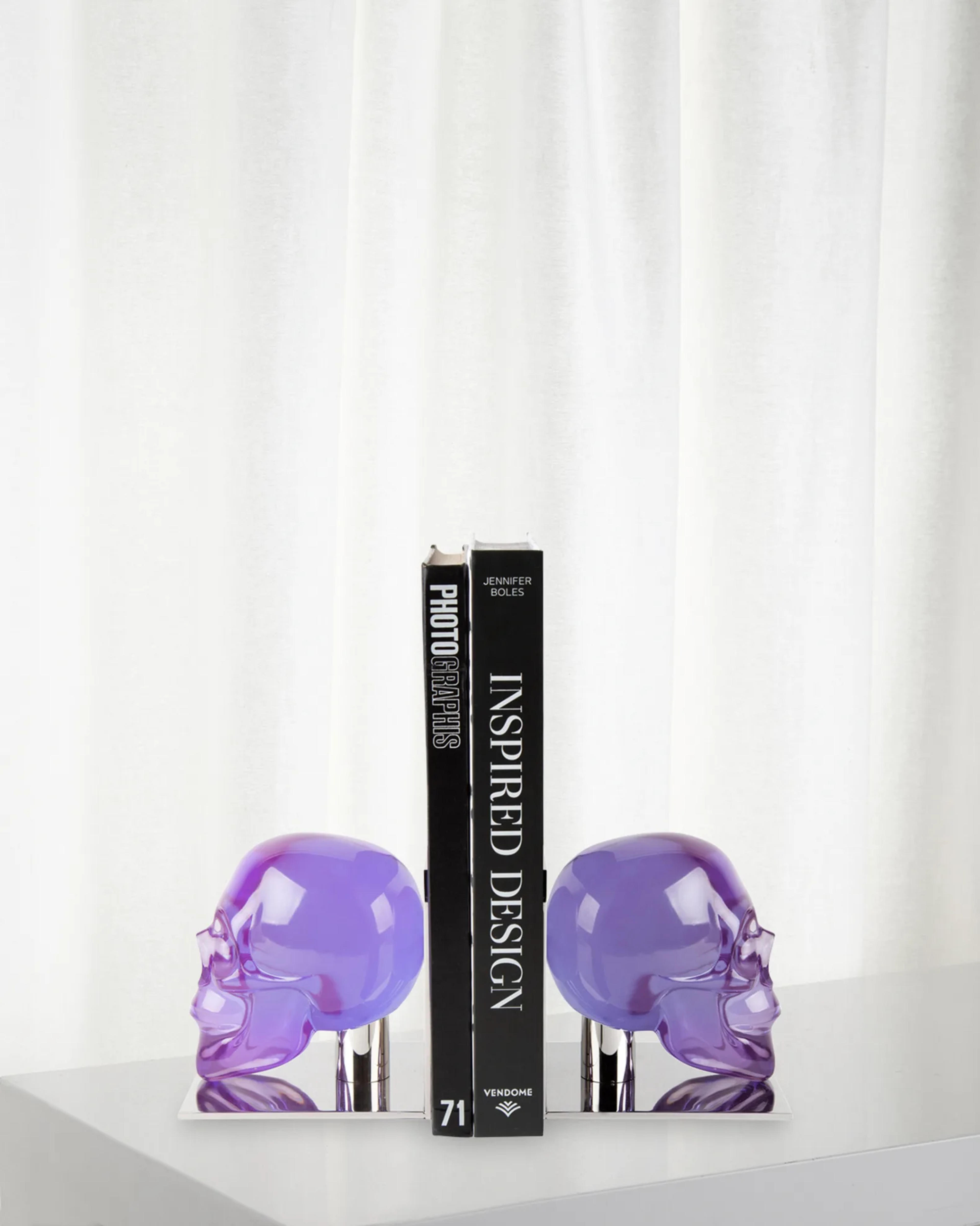 Jonathan Adler - Acrylic Skull Bookends  Set of 2