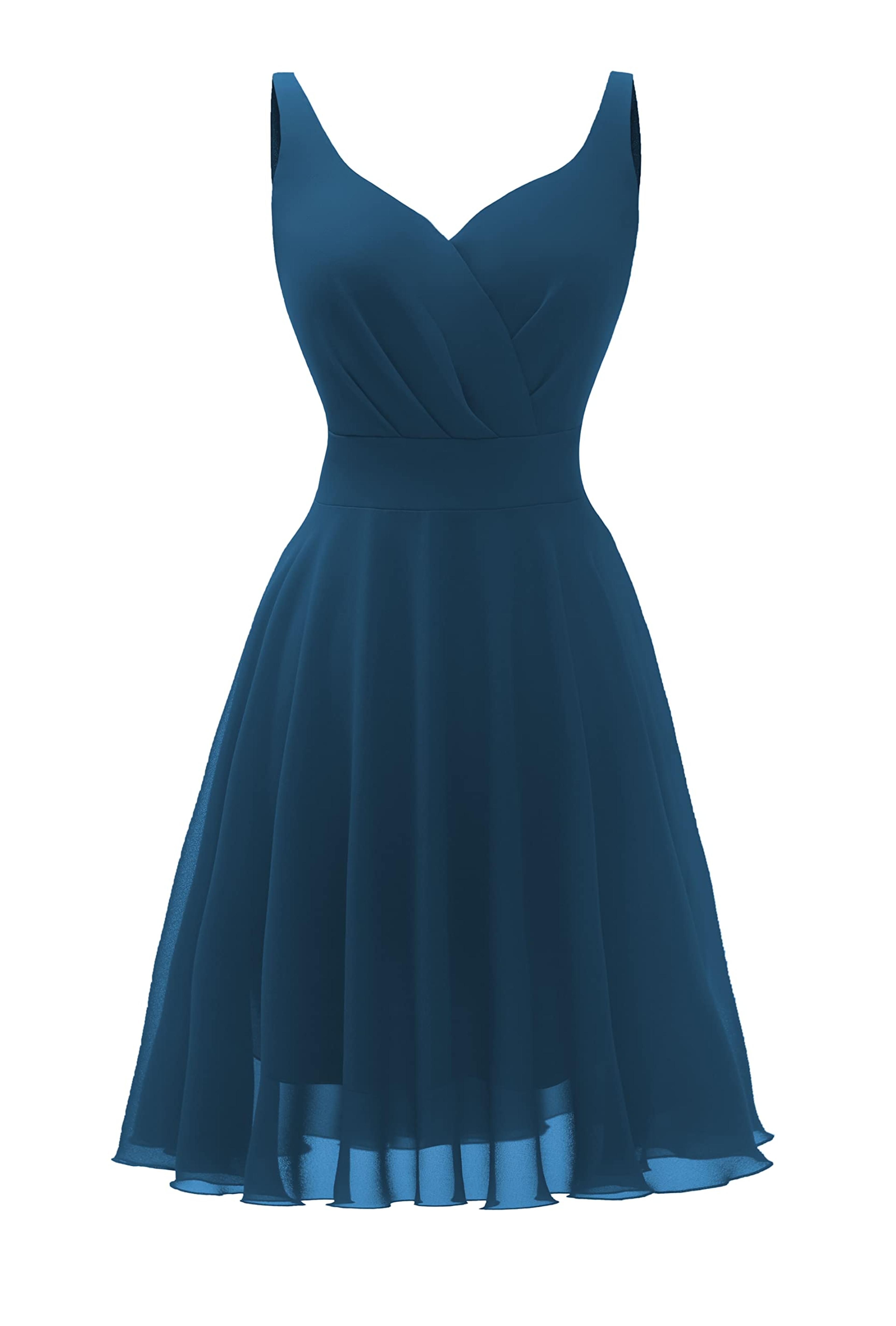 Amazon.com: Dressever Summer Cocktail Dress V-Neck Adjustable Spaghetti Strap Chiffon Sundress with Pockets : Clothing, Shoes & Jewelry