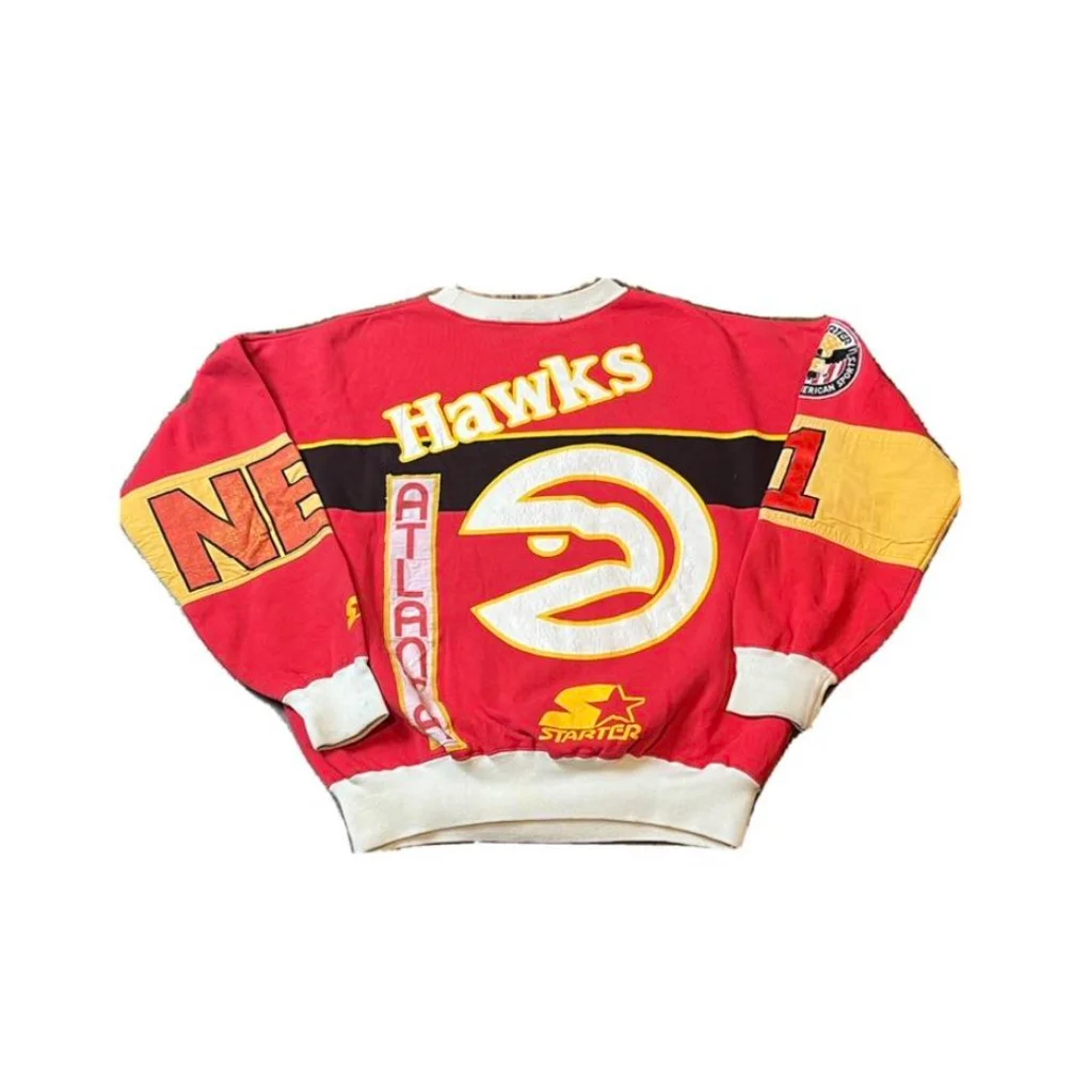 Vintage Atlanta Hawks Starter Sweater All Over Print Jersey Wilkins Sand Knit Je | Mercari