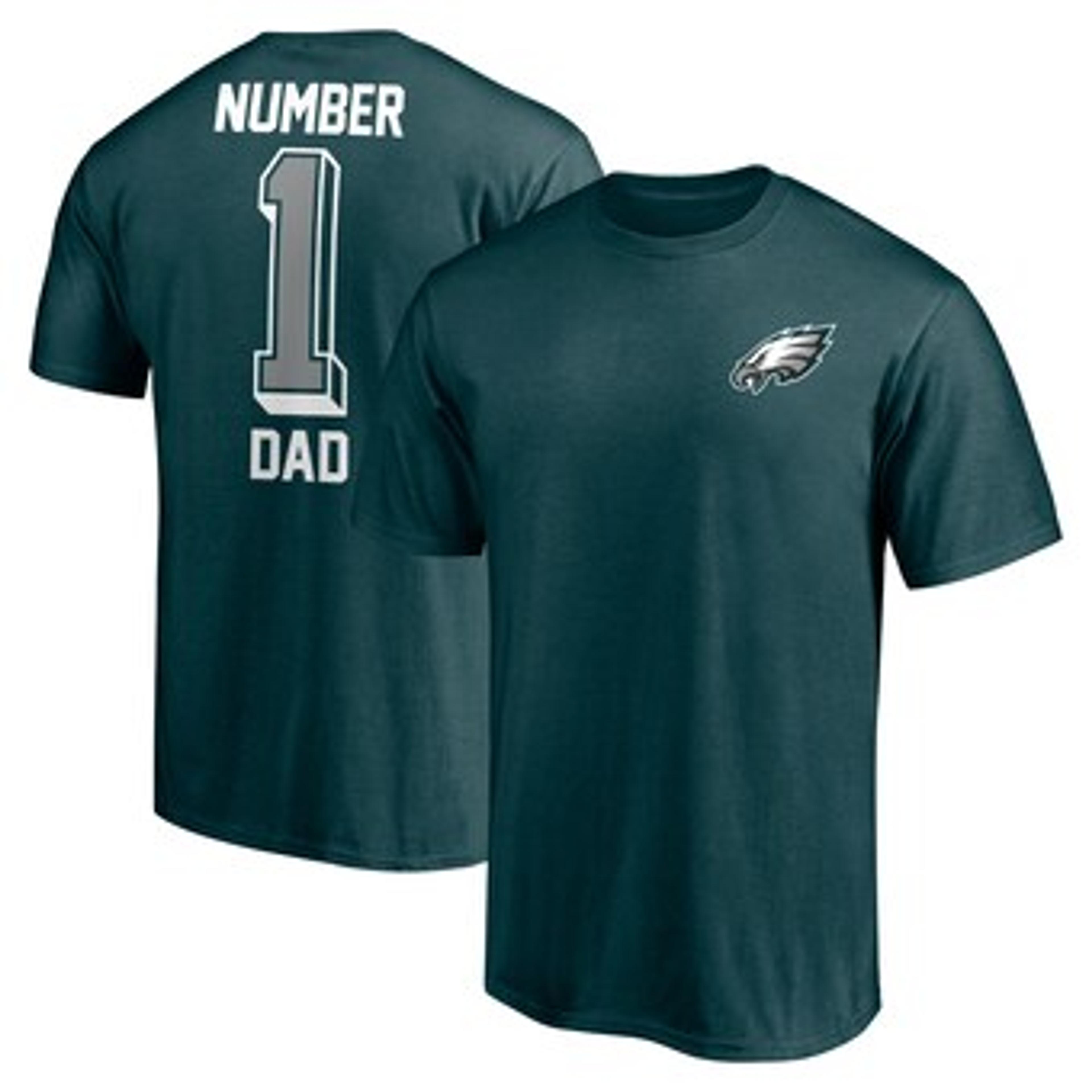 Men's Philadelphia Eagles Fanatics Branded Midnight Green #1 Dad T-Shirt