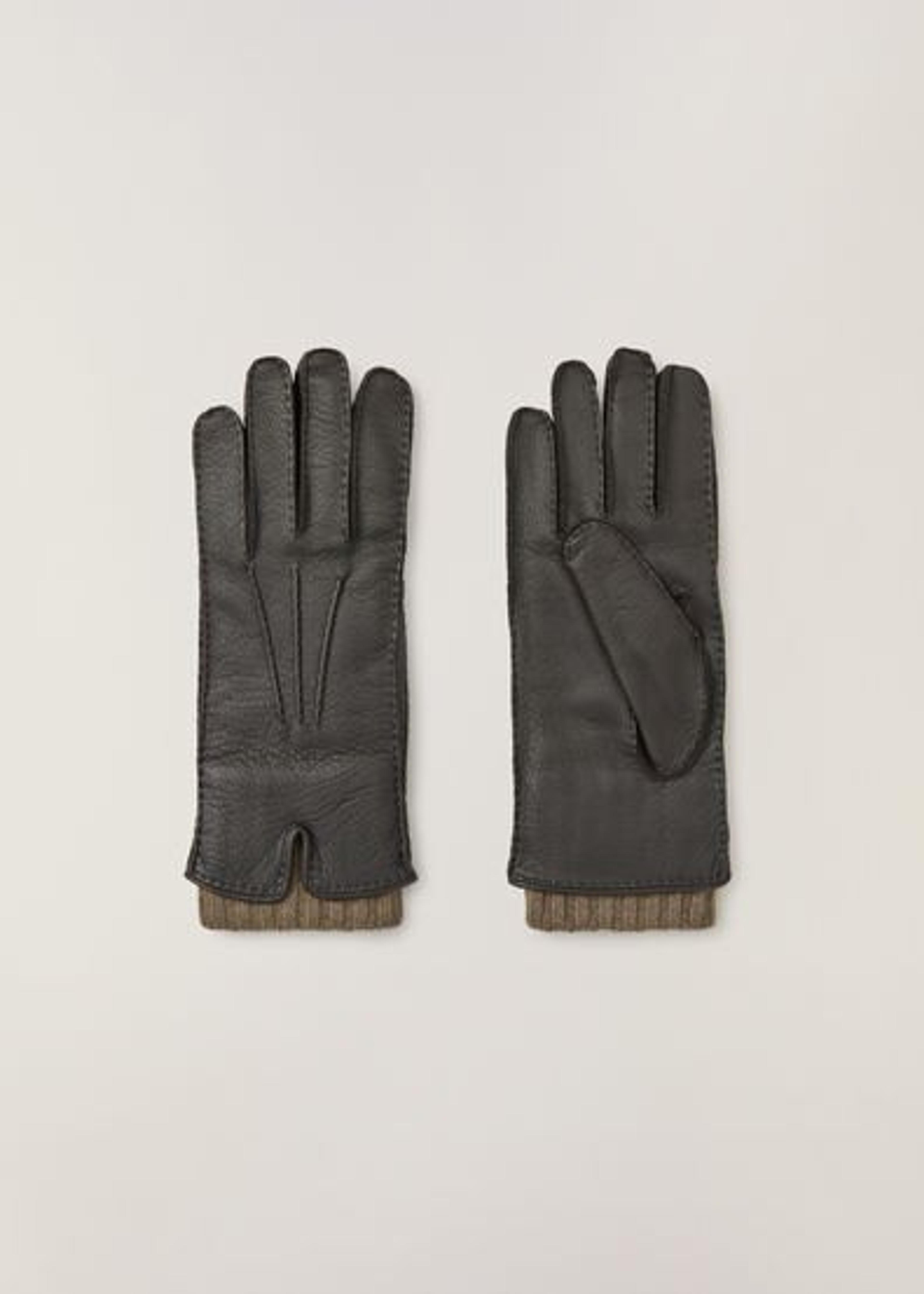 Stirling Gloves in Deerskin Ultra-dark Brown | Loro Piana